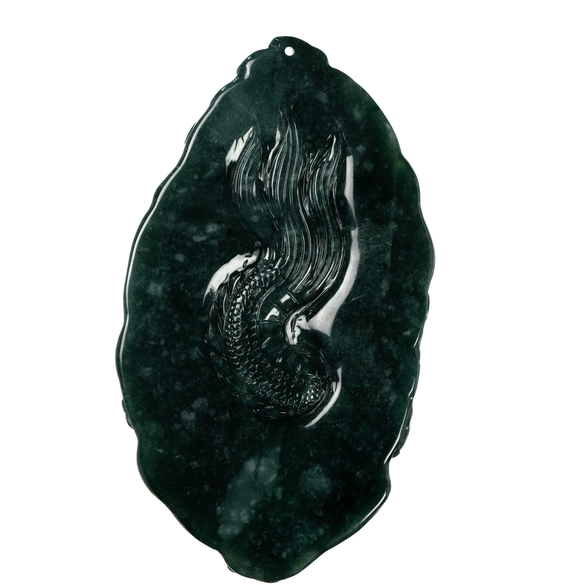 Deep Green Jadeite Dragon Pendant - Image 2