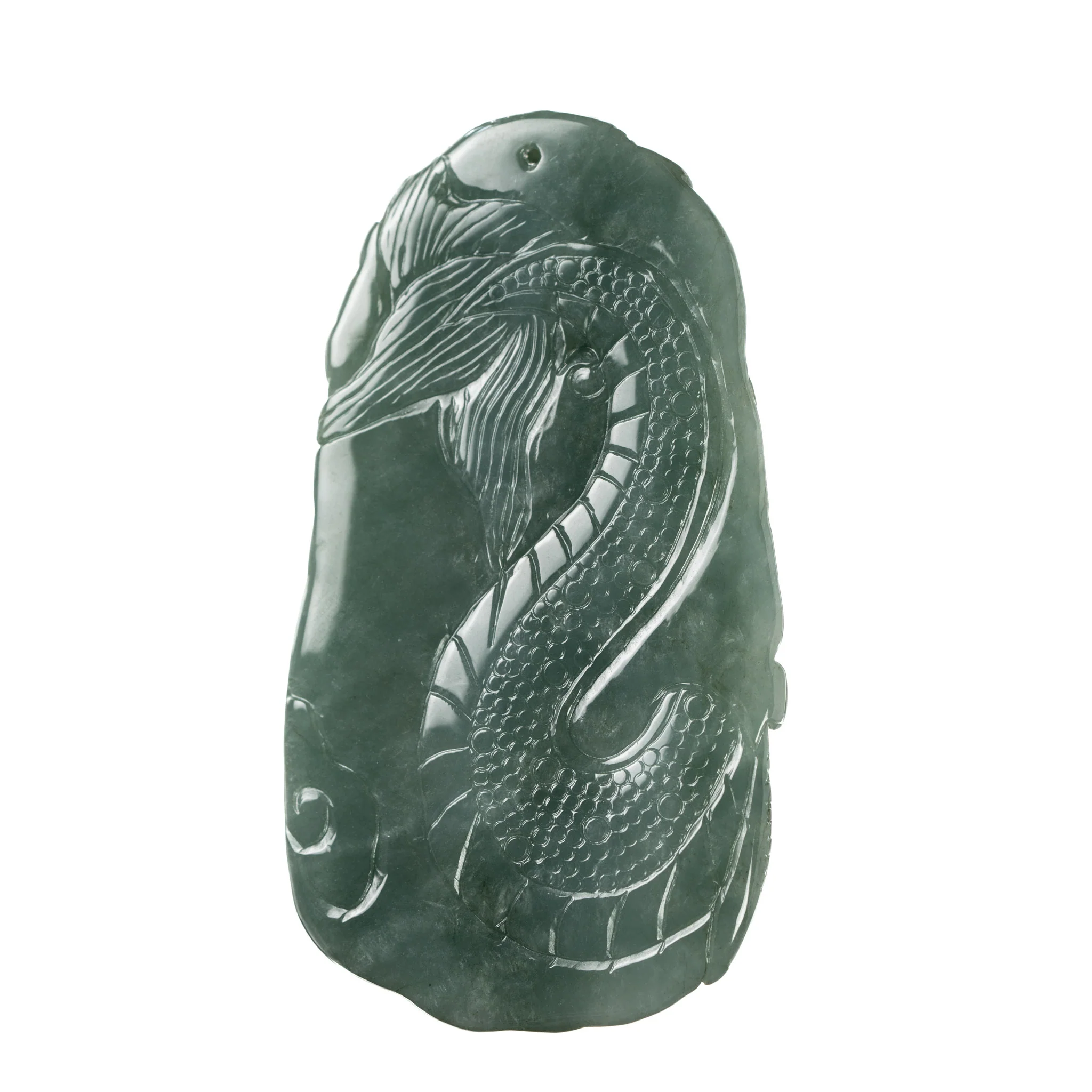 Dragon Jade Pendant - Untreated Jadeite Jade - Image 2