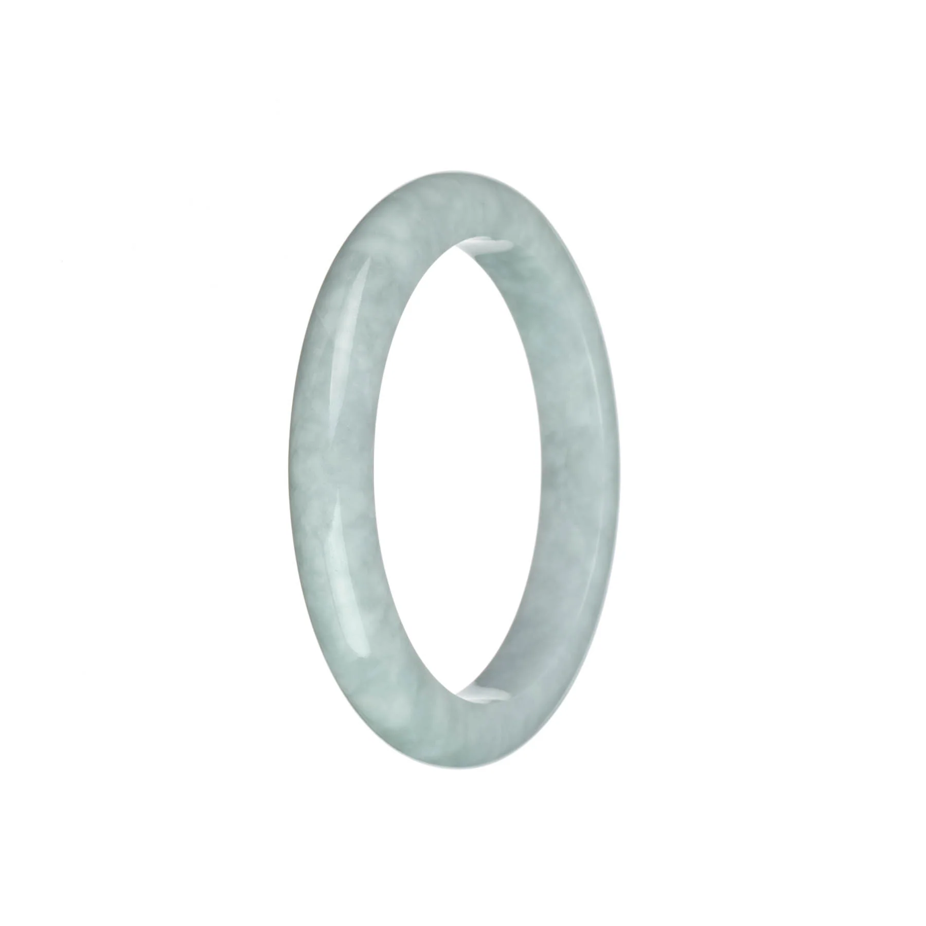 Genuine Grade A Faint Lavender Burmese Jade Bangle Bracelet - 57mm Semi Round - Image 3