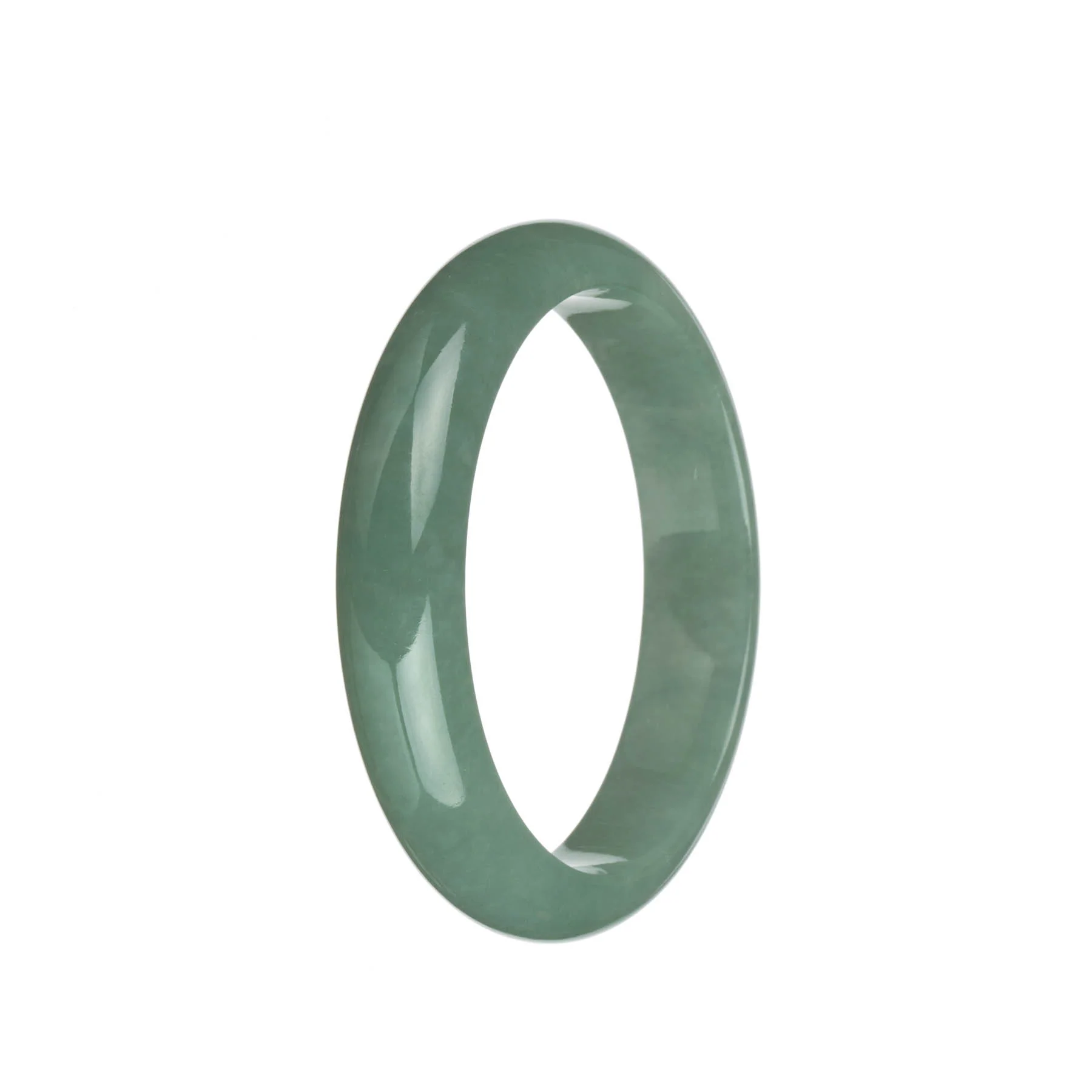 Genuine Grade A Green Burma Jade Bracelet - 61mm Half Moon - Image 3