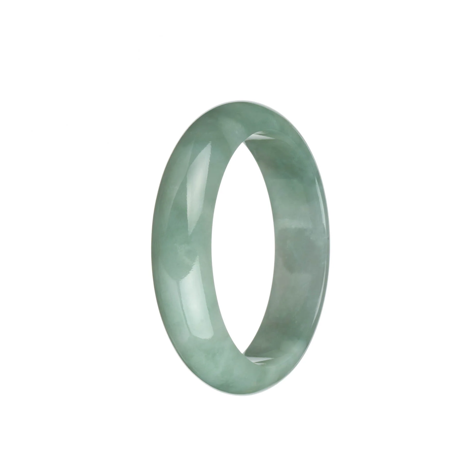Genuine Grade A Green Jadeite Jade Bracelet - 58mm Half Moon - Image 2