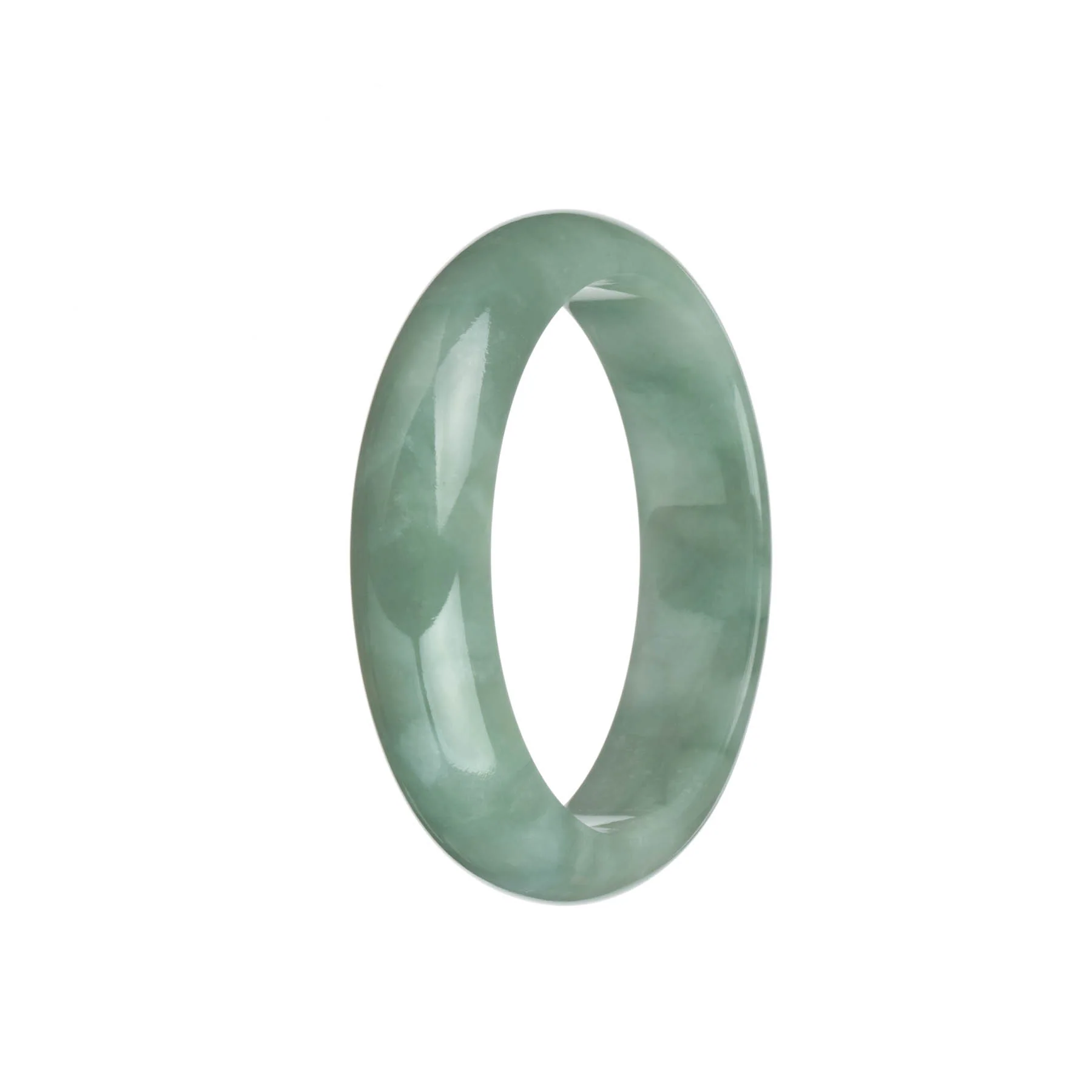 Genuine Grade A Green Jadeite Jade Bracelet - 58mm Half Moon - Image 3