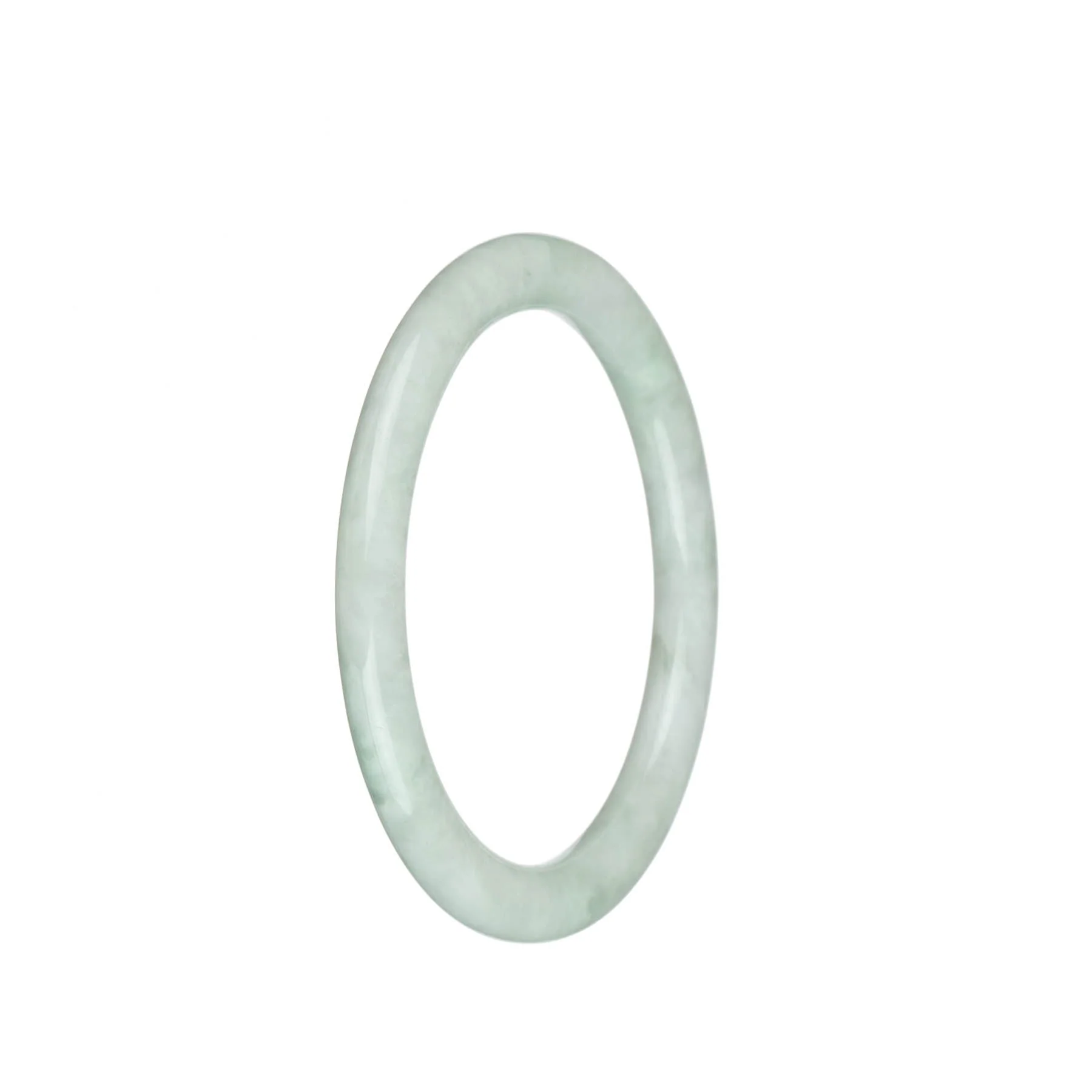 Genuine Grade A Pale Green Jade Bangle - 58mm Petite Round