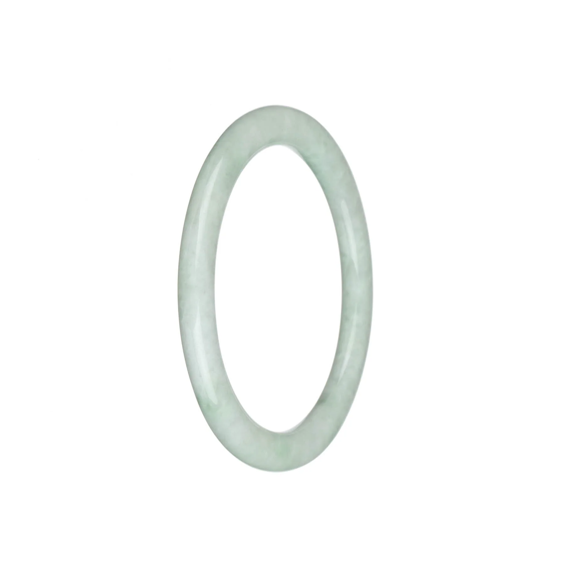 Genuine Grade A Pale Green Jade Bangle - 58mm Petite Round - Image 3