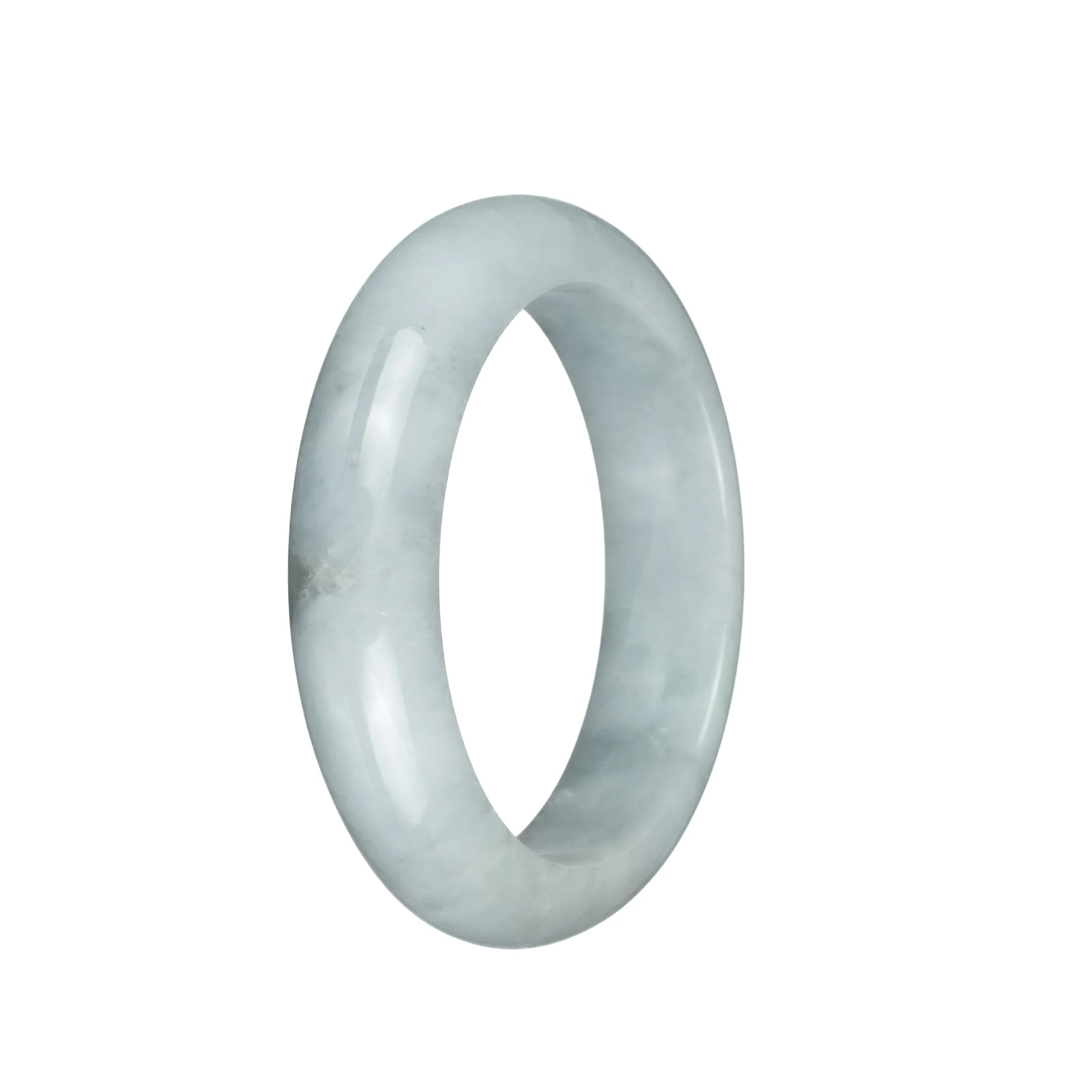 Genuine Grade A Pale Green Jadeite Jade Bracelet - 57mm Half Moon - Image 2