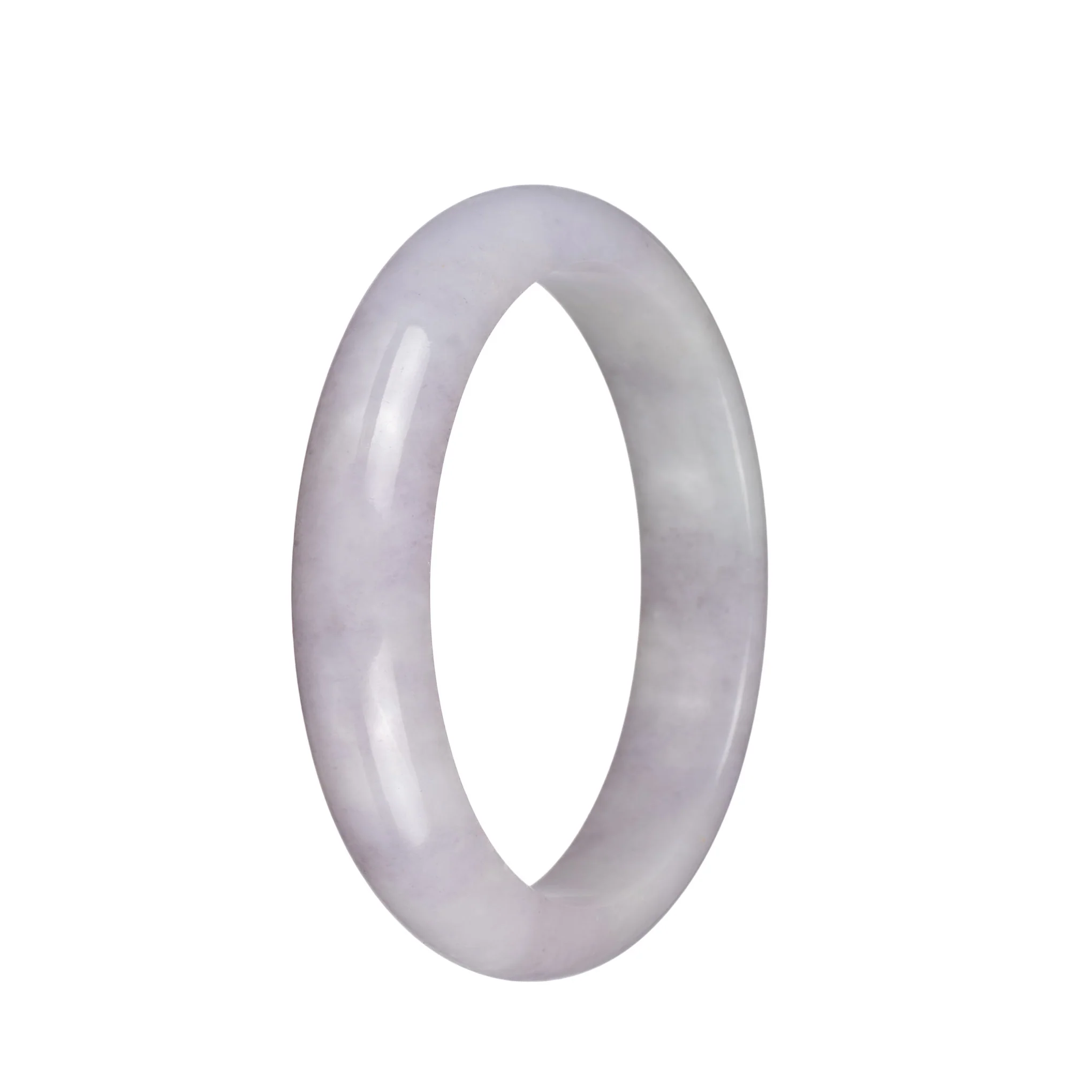Genuine Grade A Pale Lavender Traditional Jade Bracelet - 62mm Half Moon - Image 2
