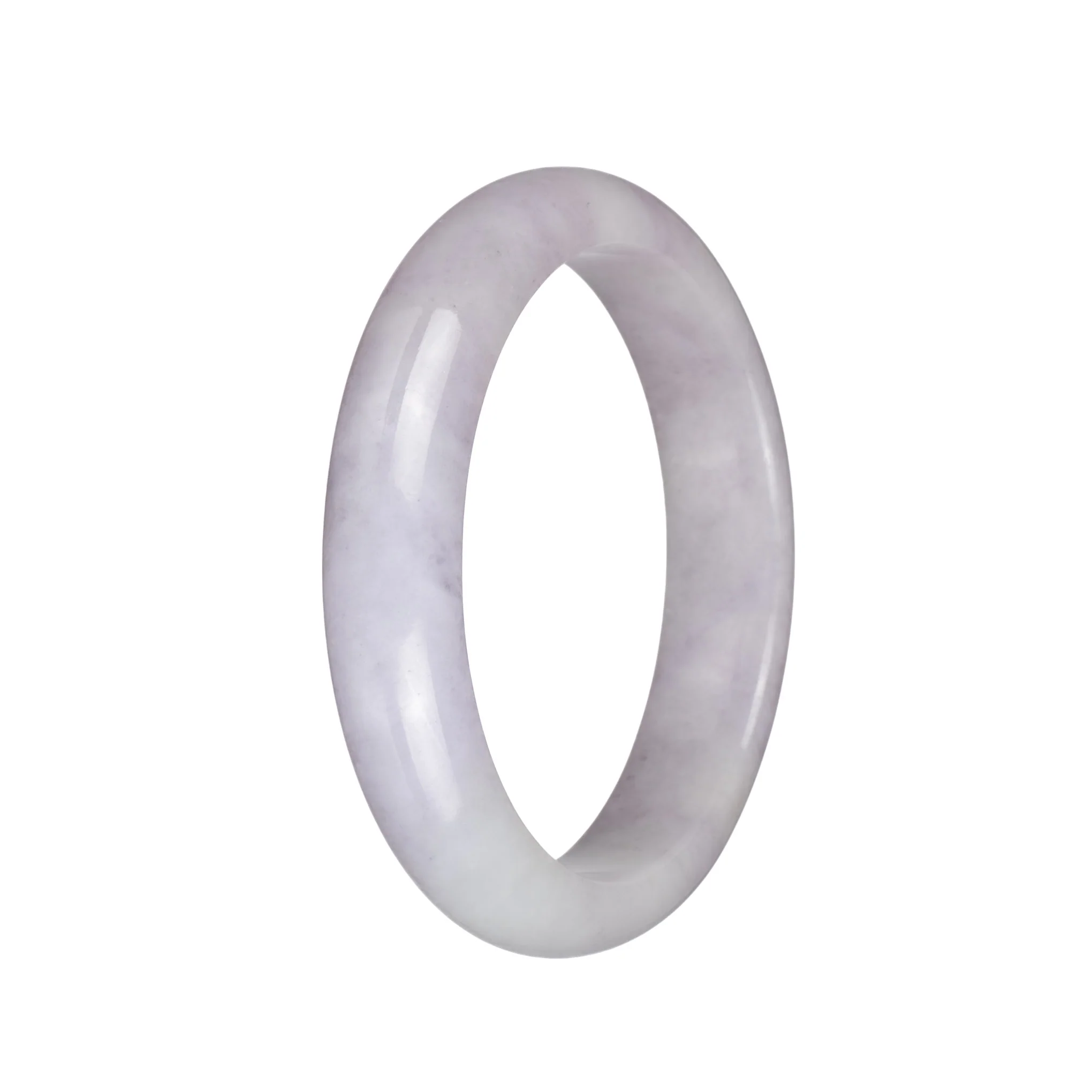 Genuine Grade A Pale Lavender Traditional Jade Bracelet - 62mm Half Moon - Image 3