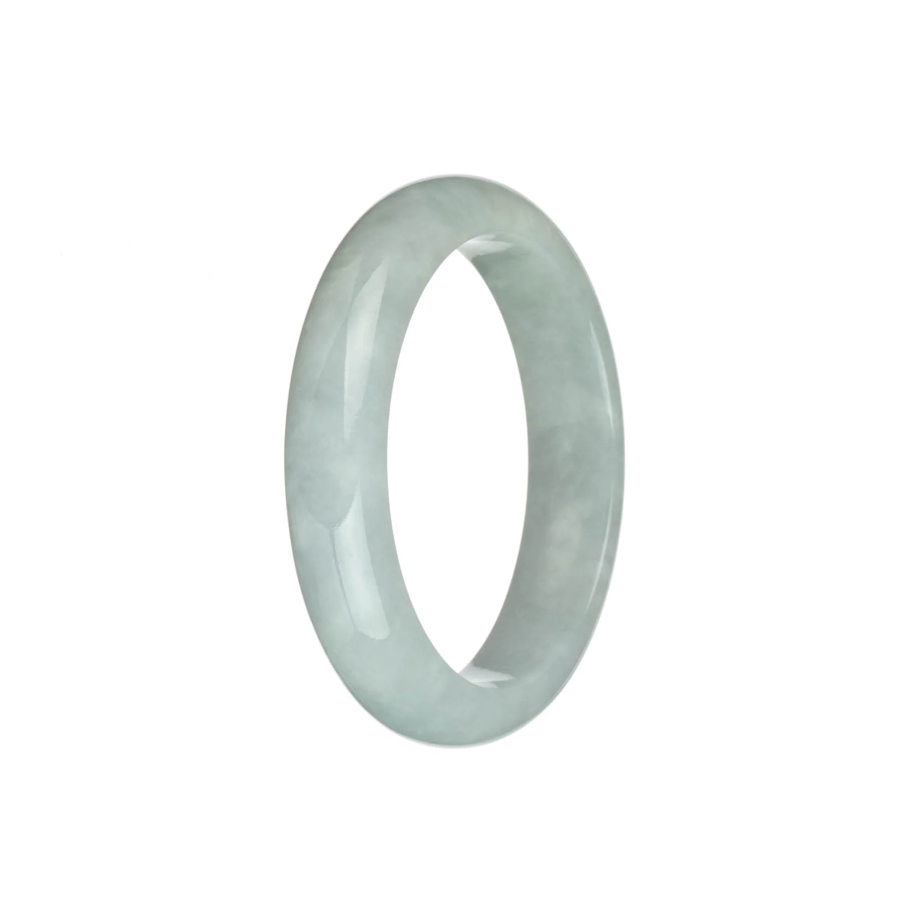 Genuine Grade A White Burmese Jade Bracelet - 57mm Half Moon - Image 2