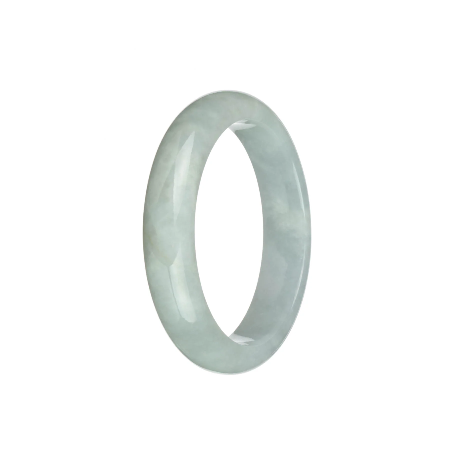 Genuine Grade A White Burmese Jade Bracelet - 57mm Half Moon - Image 3
