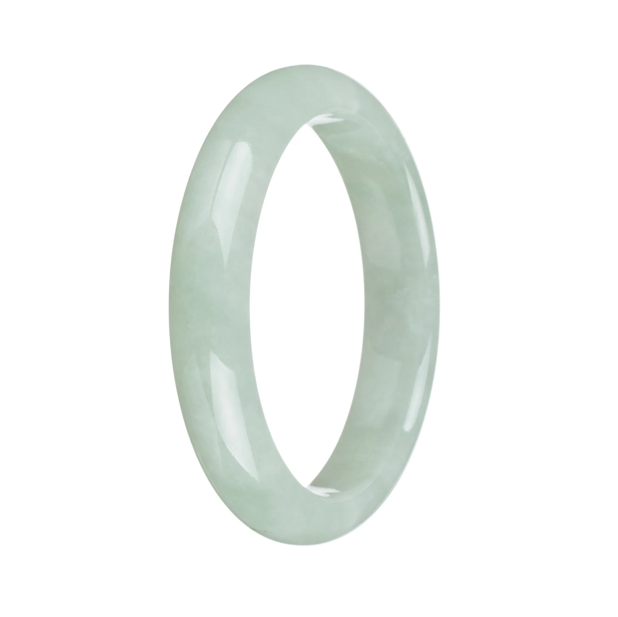 Authentic Grade A Green Jade Bangle Bracelet - 59mm Half Moon - Image 3