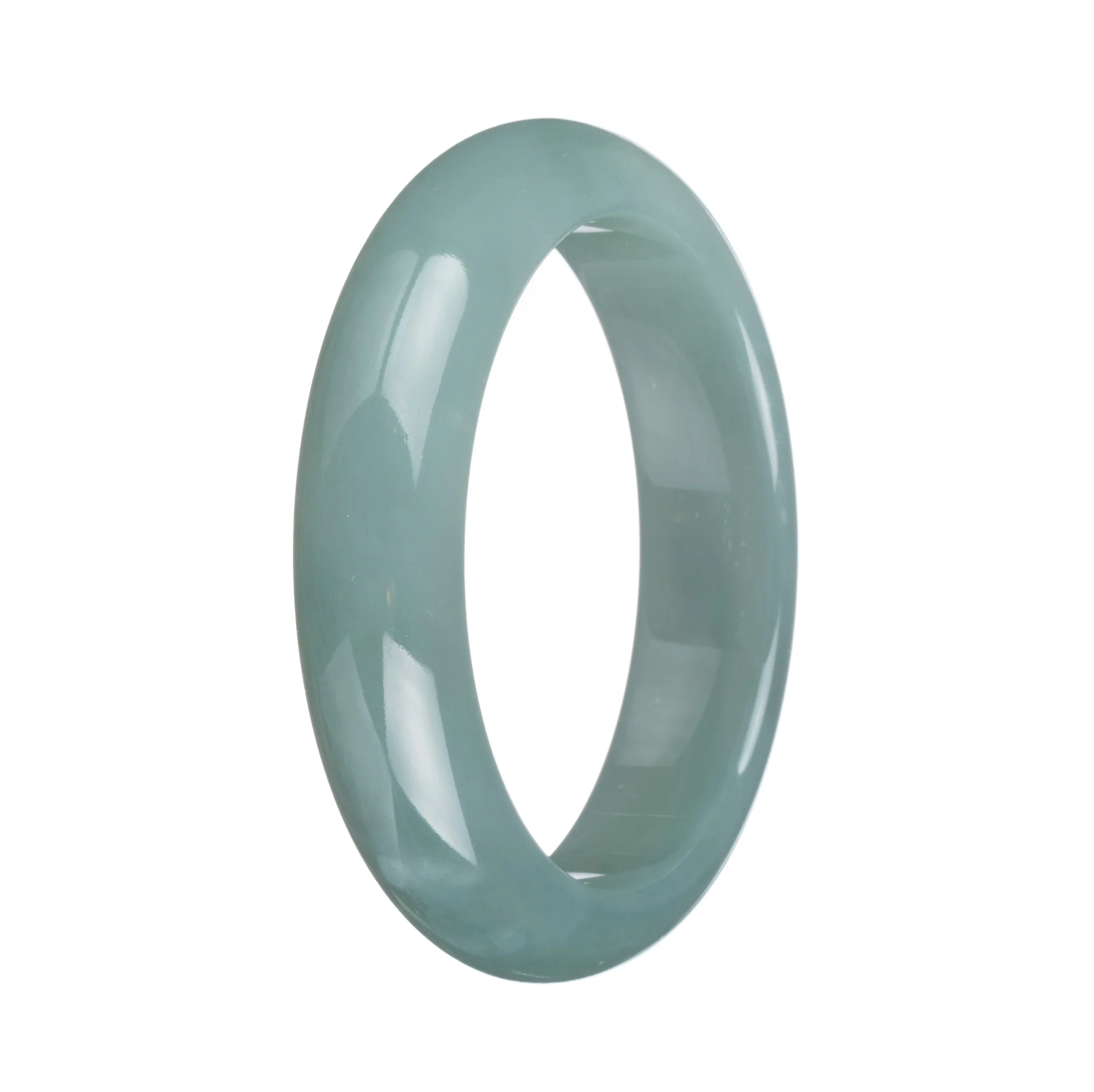 Genuine Grade A Green Burma Jade Bracelet - 58mm Half Moon - Image 3