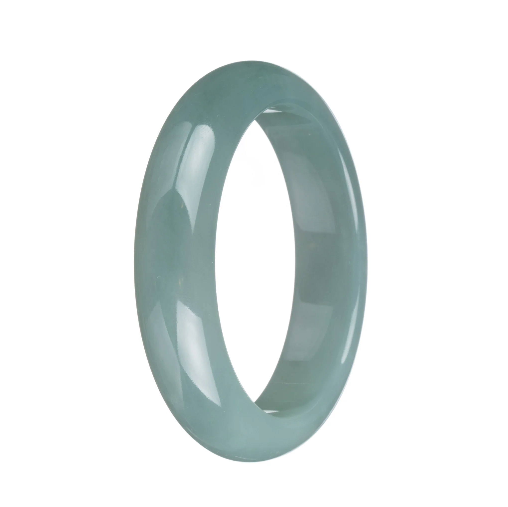Genuine Grade A Green Burma Jade Bracelet - 58mm Half Moon - Image 4