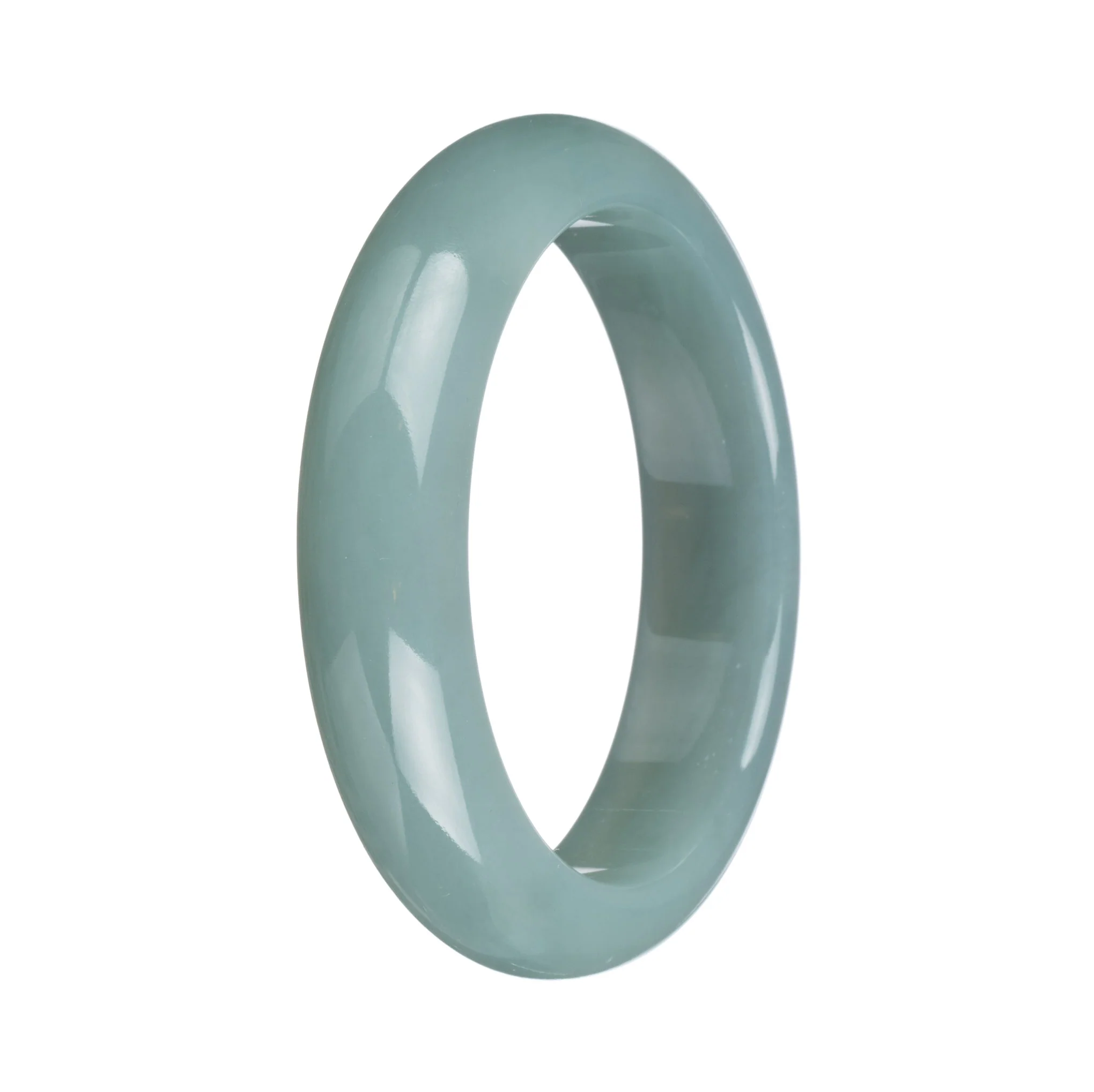 Genuine Grade A Green Burma Jade Bracelet - 58mm Half Moon - Image 5