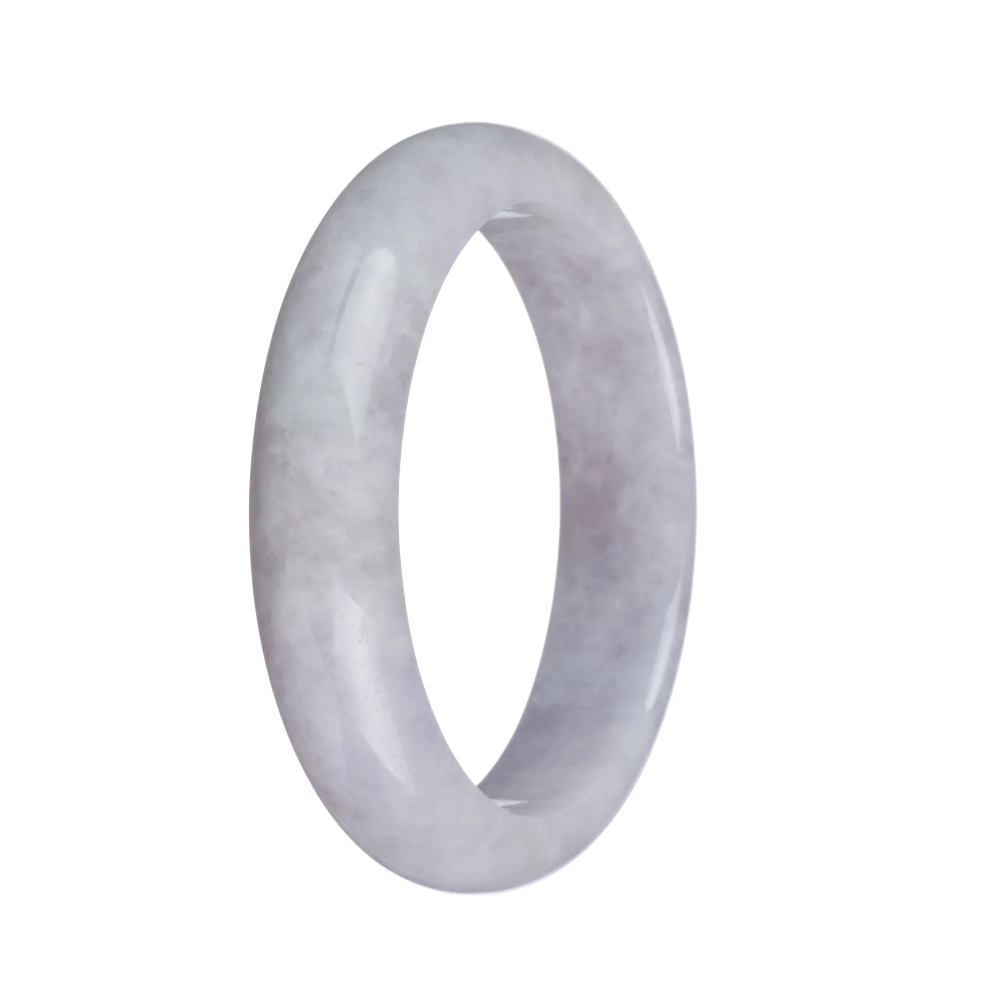 Genuine Type A Greyish Lavender Burma Jade Bangle - 58mm Half Moon - Image 3