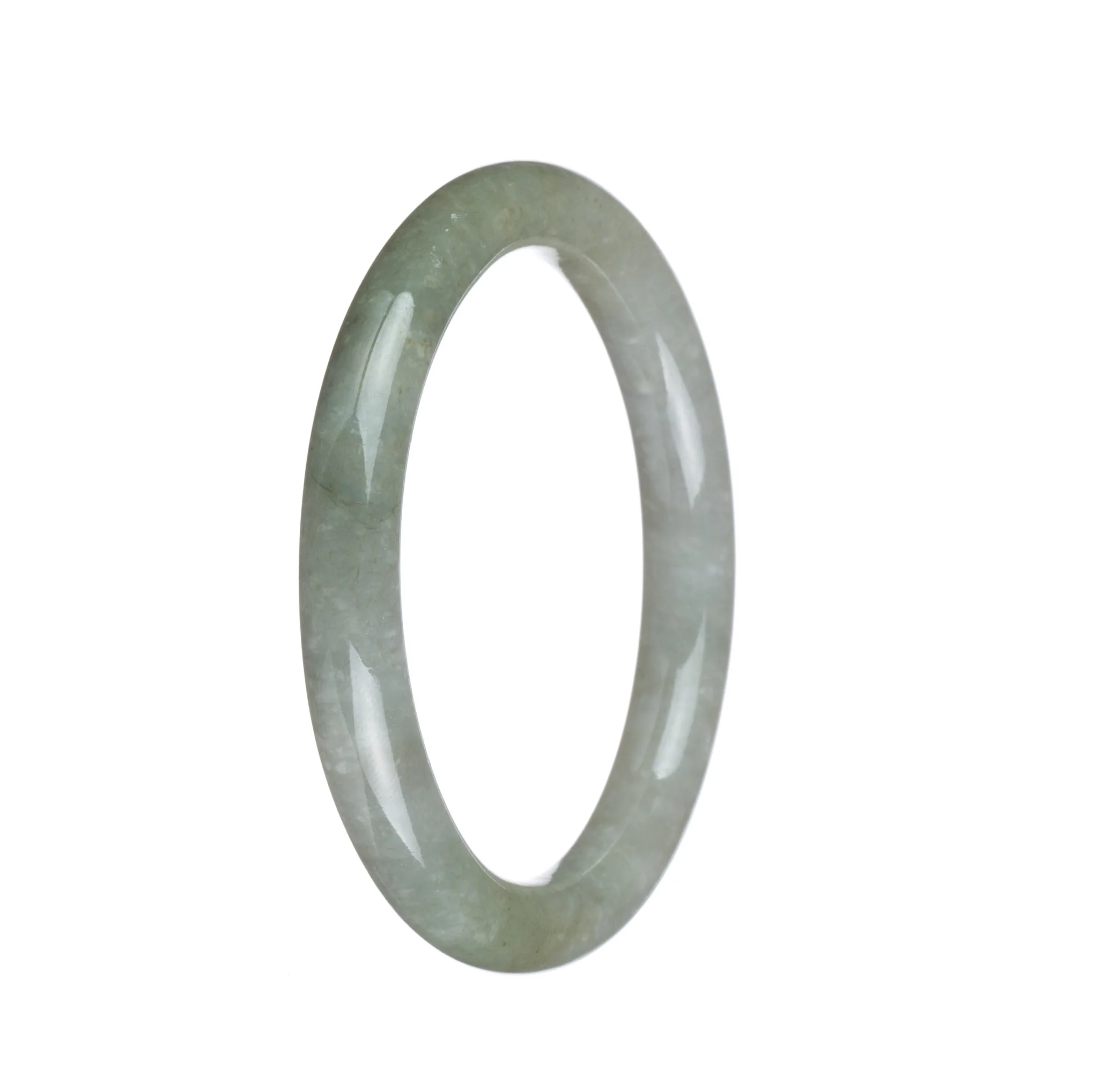 Real Grade A Olive Green Jadeite Bangle - 55mm Petite Round - Image 3