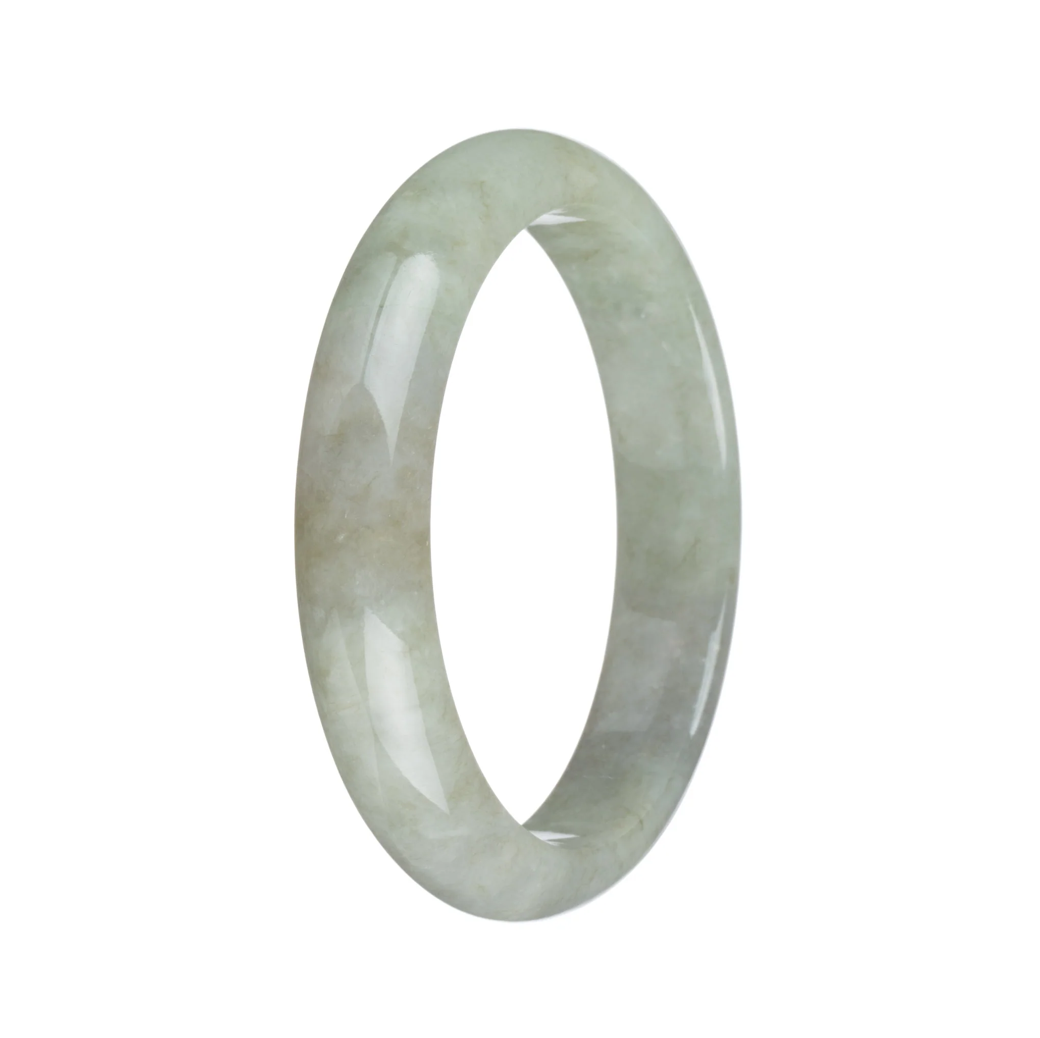Genuine Untreated Pale Green Burmese Jade Bracelet - 58mm Half Moon - Image 3