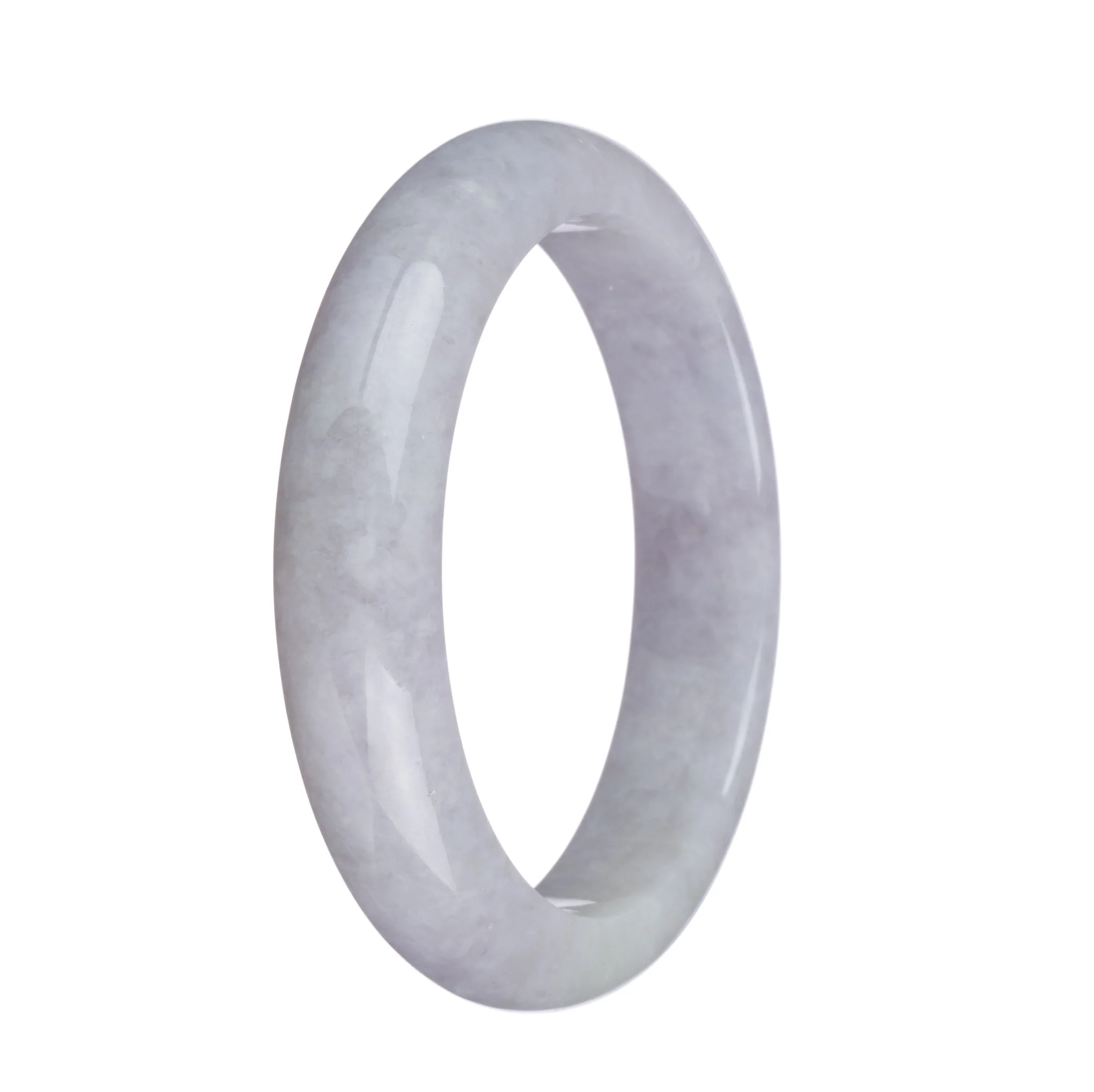 Authentic Natural Lavender Traditional Jade Bangle Bracelet - 60mm Half Moon - Image 2