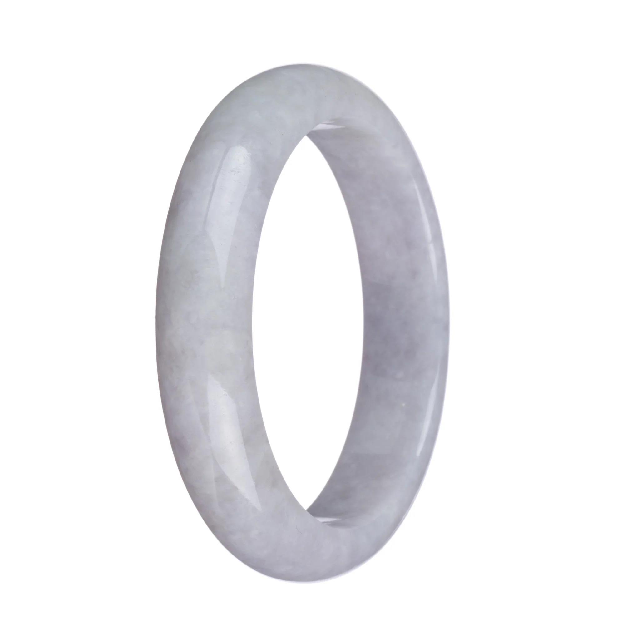 Authentic Natural Lavender Traditional Jade Bangle Bracelet - 60mm Half Moon - Image 3