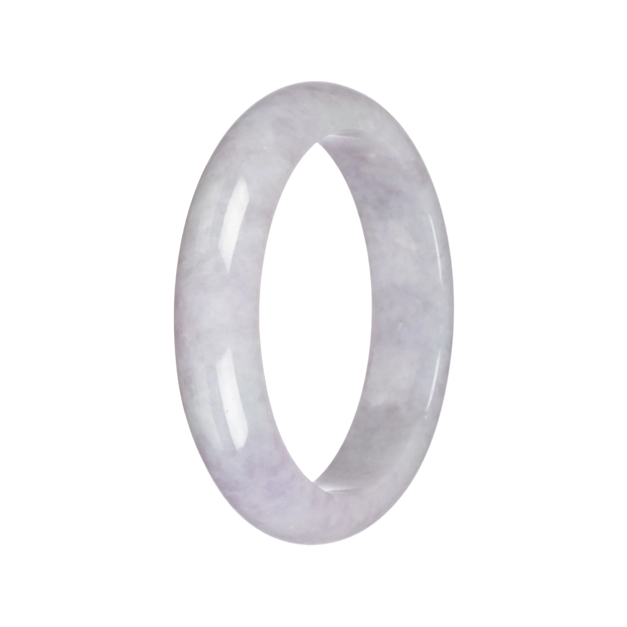 Genuine Untreated Lavender Jadeite Bracelet - 61mm Half Moon - Image 2