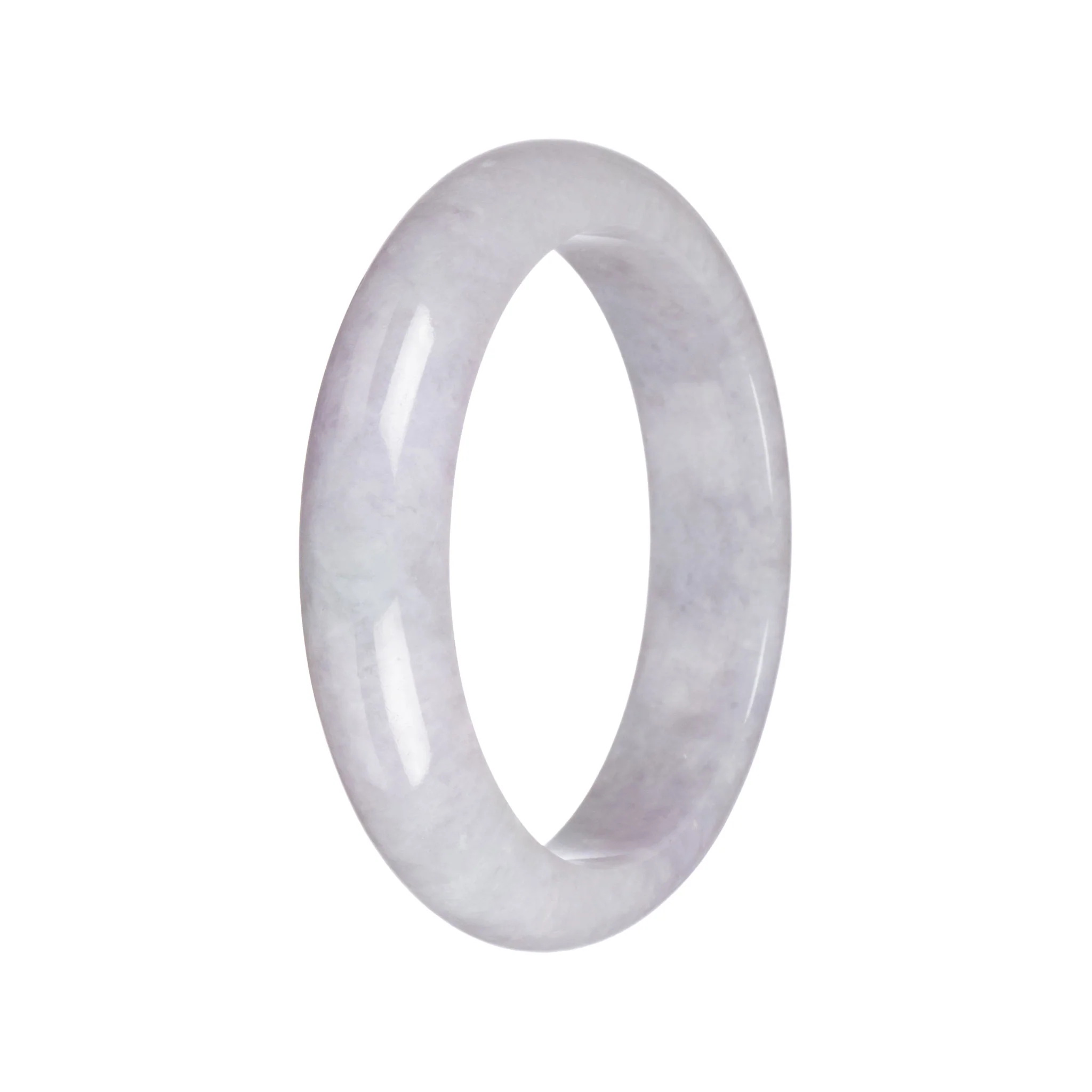 Genuine Untreated Lavender Jadeite Bracelet - 61mm Half Moon - Image 5