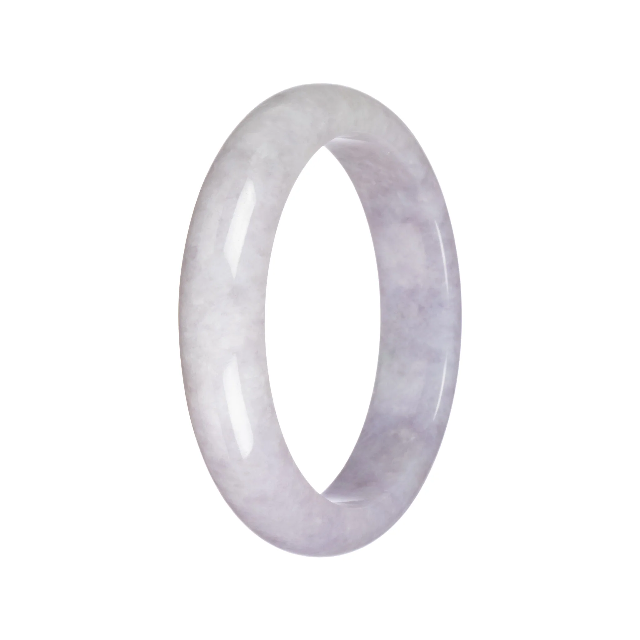 Genuine Grade A Lavender Jadeite Jade Bracelet - 60mm Half Moon - Image 2
