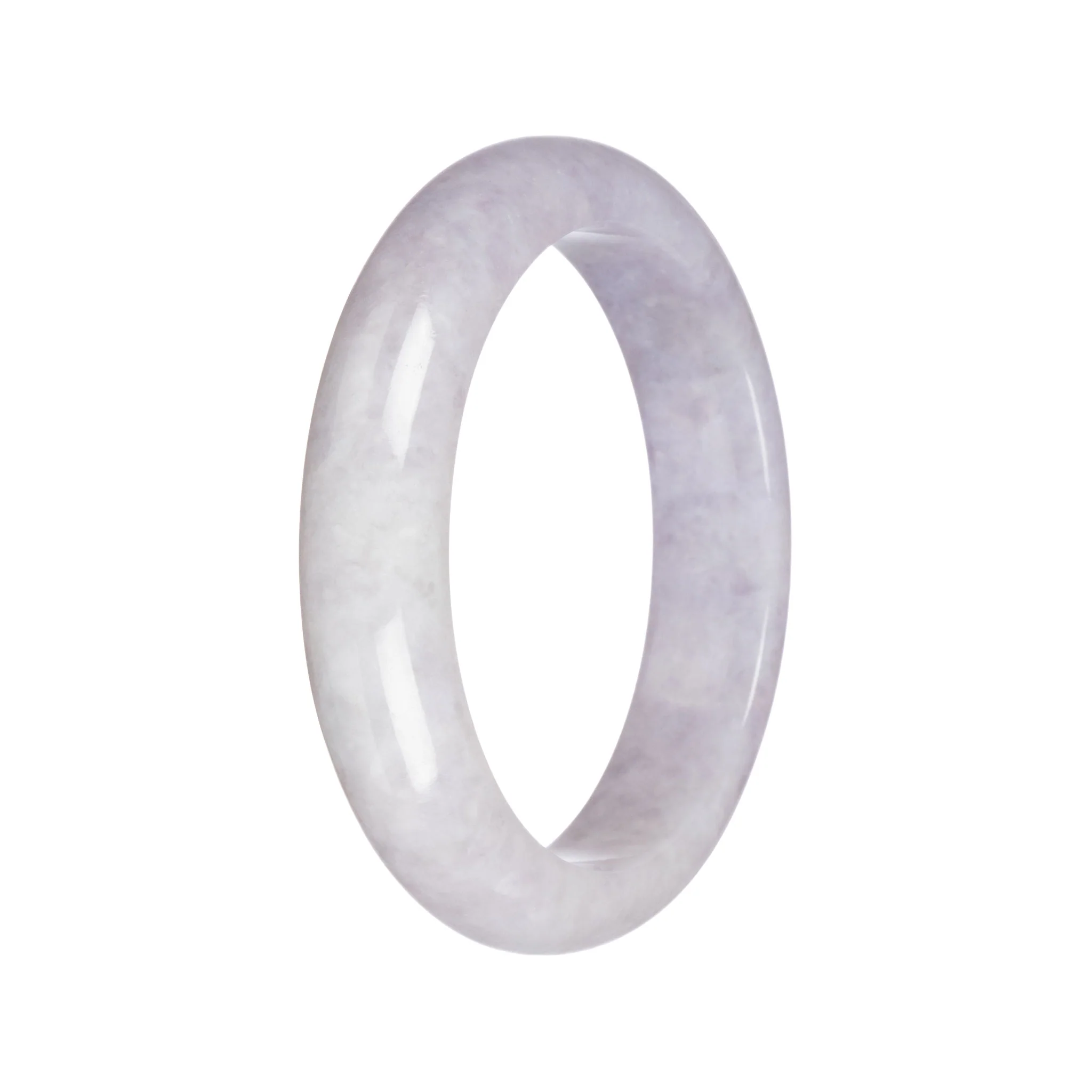 Genuine Grade A Lavender Jadeite Jade Bracelet - 60mm Half Moon - Image 3