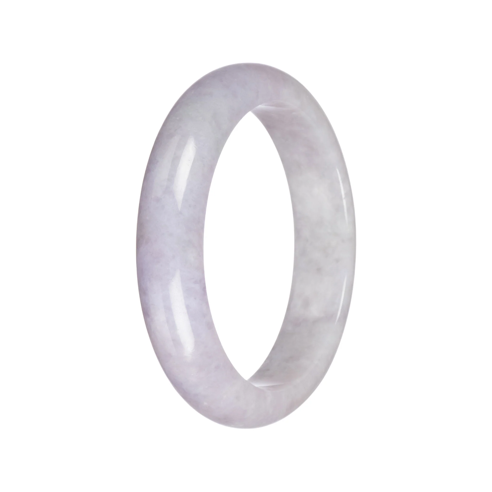 Genuine Grade A Lavender Jadeite Jade Bracelet - 60mm Half Moon - Image 4