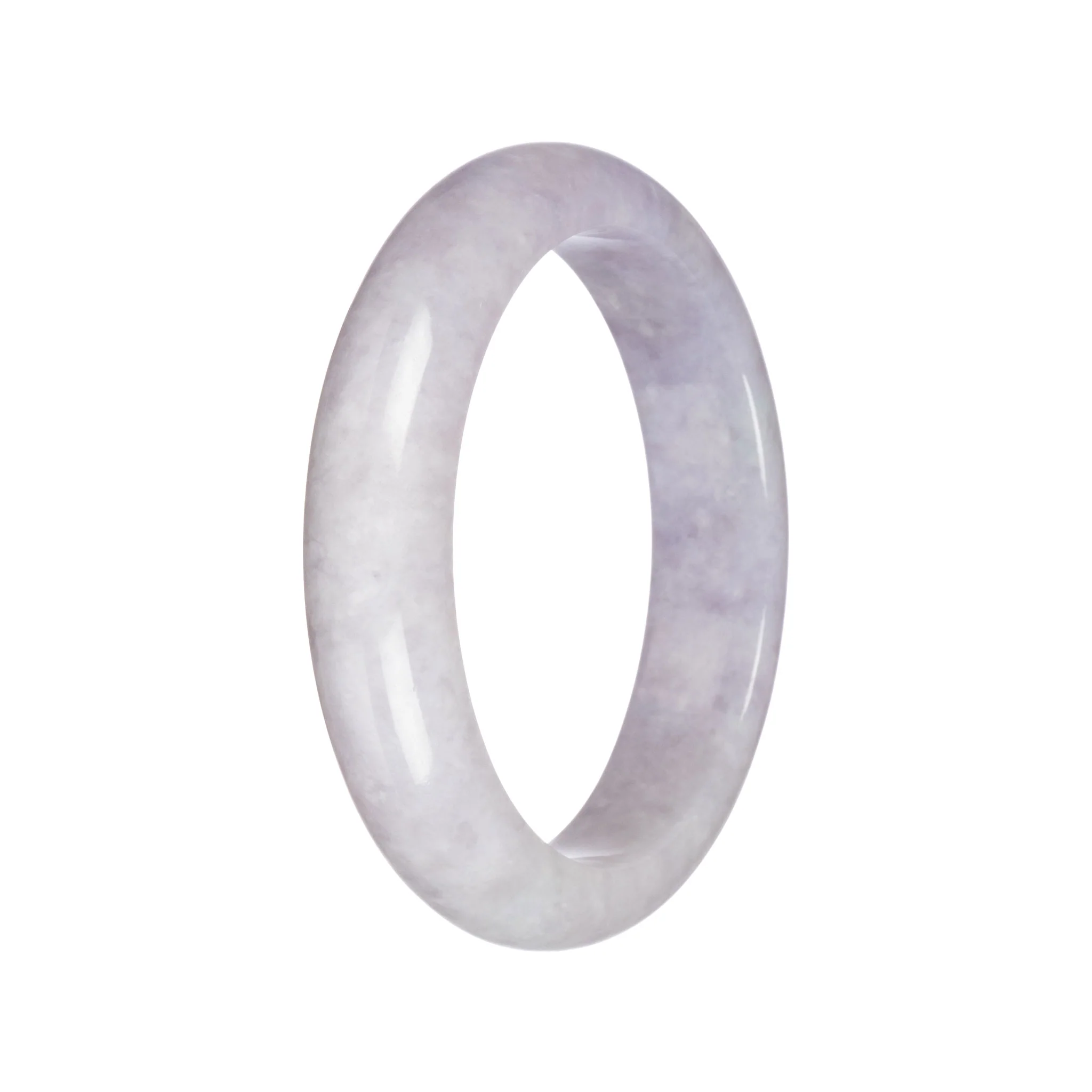 Genuine Grade A Lavender Jadeite Jade Bracelet - 60mm Half Moon - Image 5