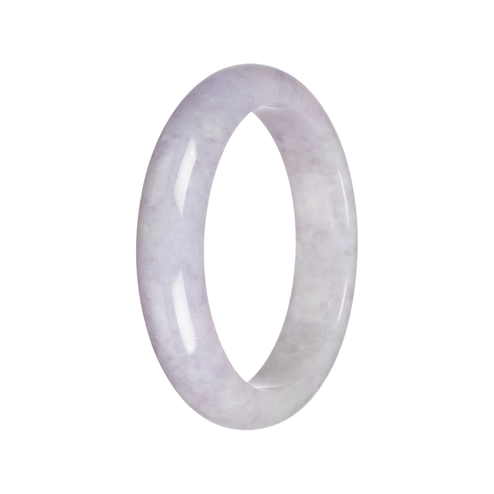 Genuine Grade A Lavender Jadeite Jade Bracelet - 60mm Half Moon - Image 6