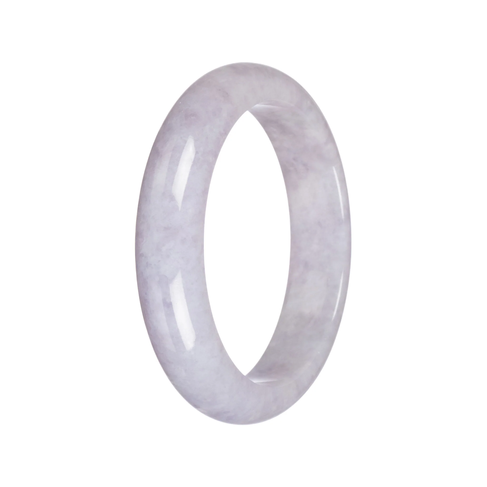 Real Natural Lavender Burma Jade Bangle - 61mm Half Moon - Image 4
