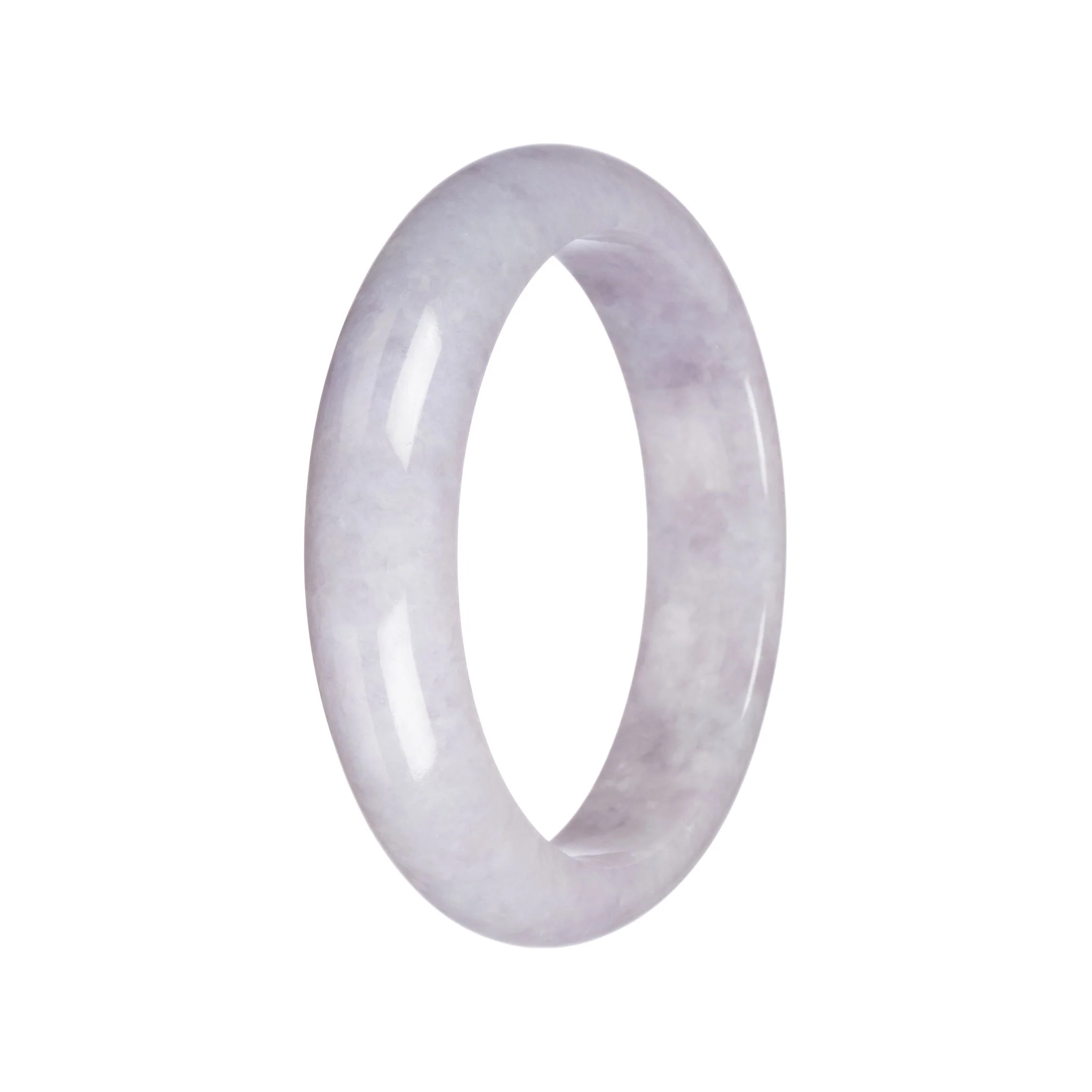 Real Natural Lavender Burma Jade Bangle - 61mm Half Moon - Image 5
