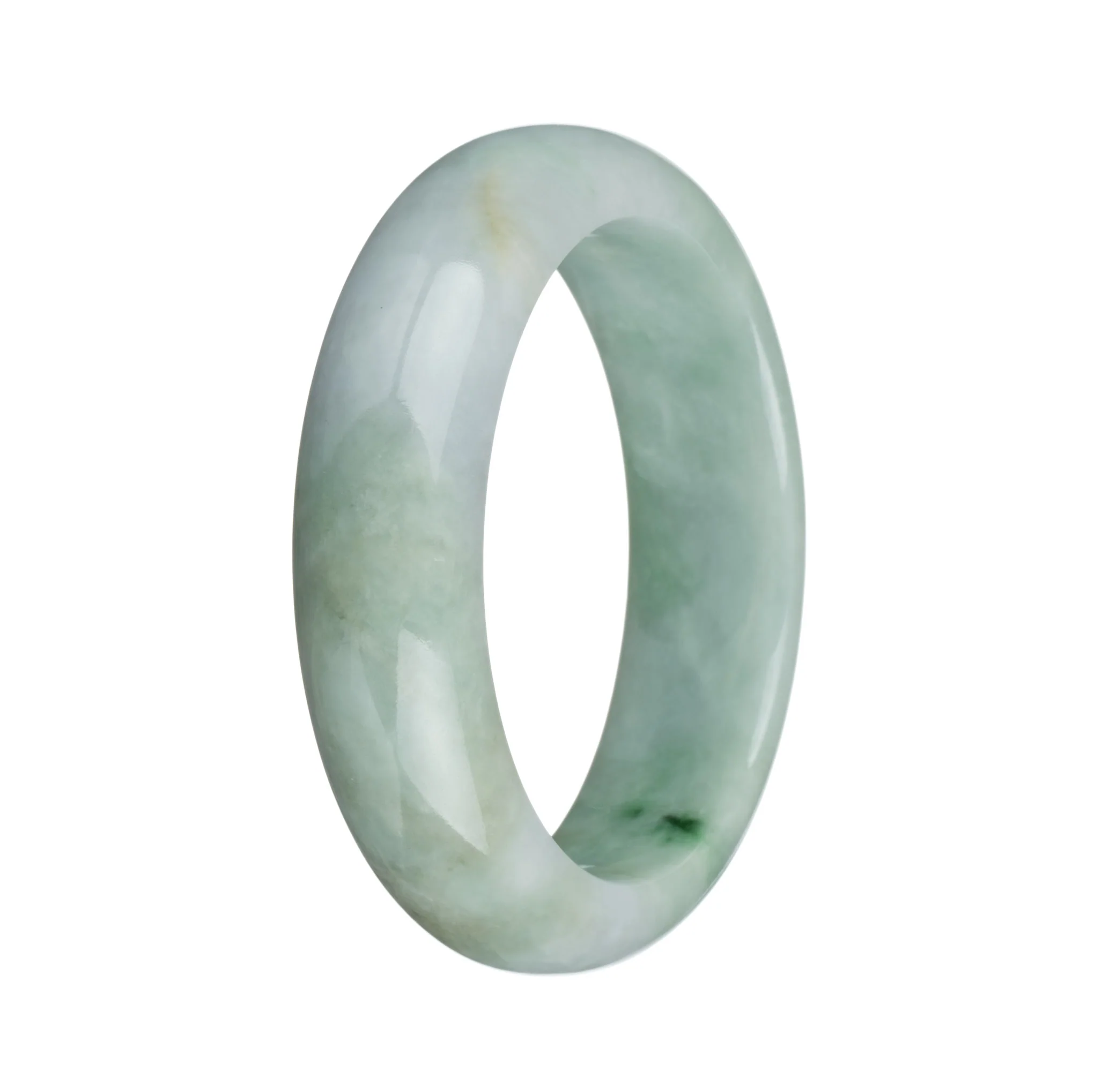 Genuine Type A Green and Lavender Jadeite Bracelet - 57mm Half Moon - Image 3