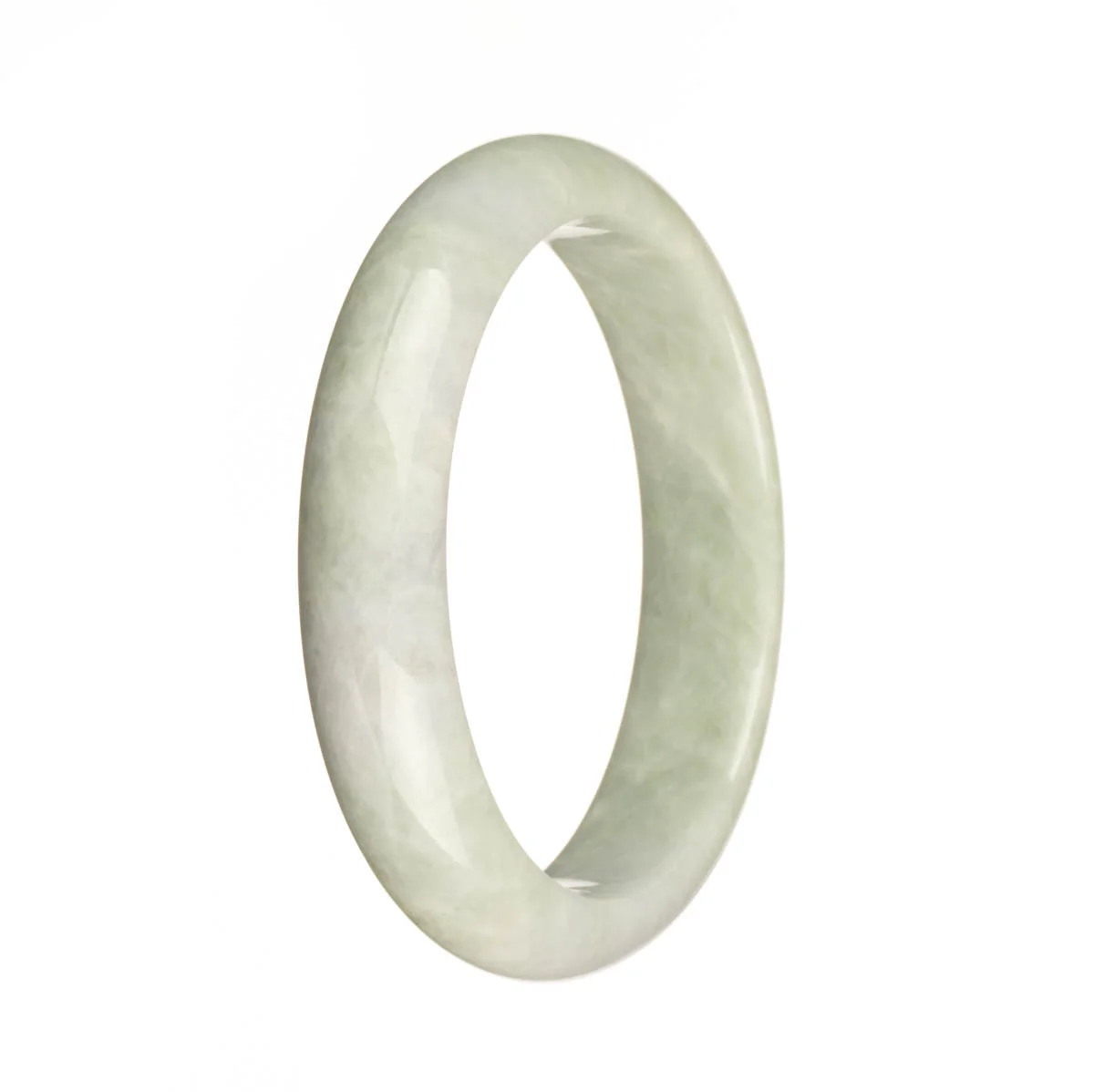 Real Natural Green and Lavender Burma Jade Bracelet - 59mm Half Moon