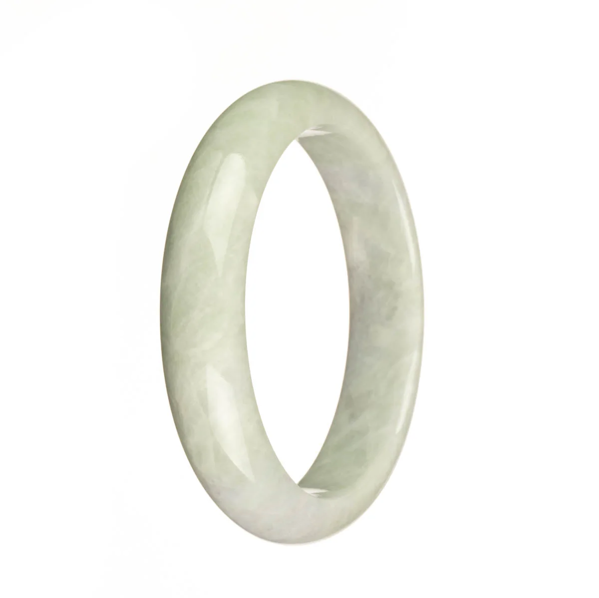 Real Natural Green and Lavender Burma Jade Bracelet - 59mm Half Moon - Image 2