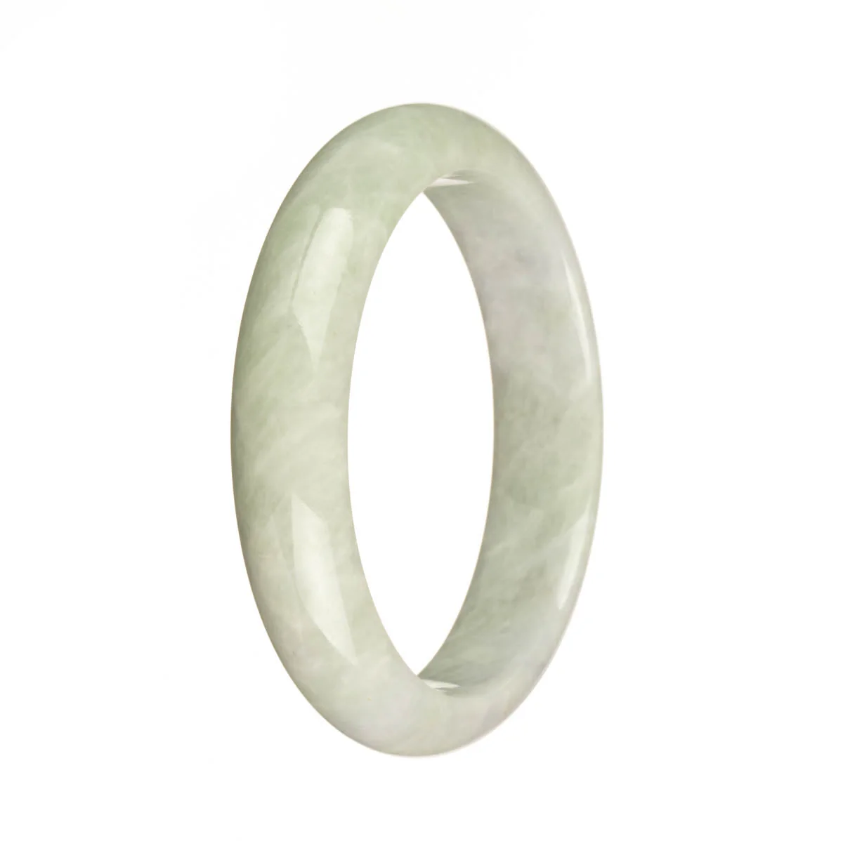 Real Natural Green and Lavender Burma Jade Bracelet - 59mm Half Moon - Image 3