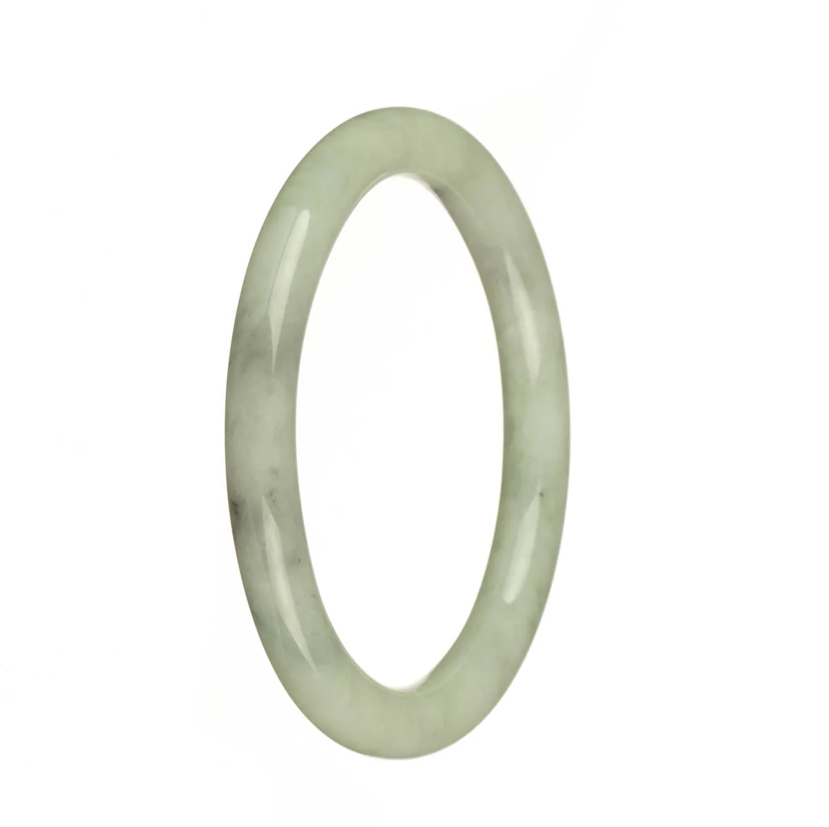 Genuine Grade A Green Burma Jade Bangle Bracelet - 59mm Petite Round