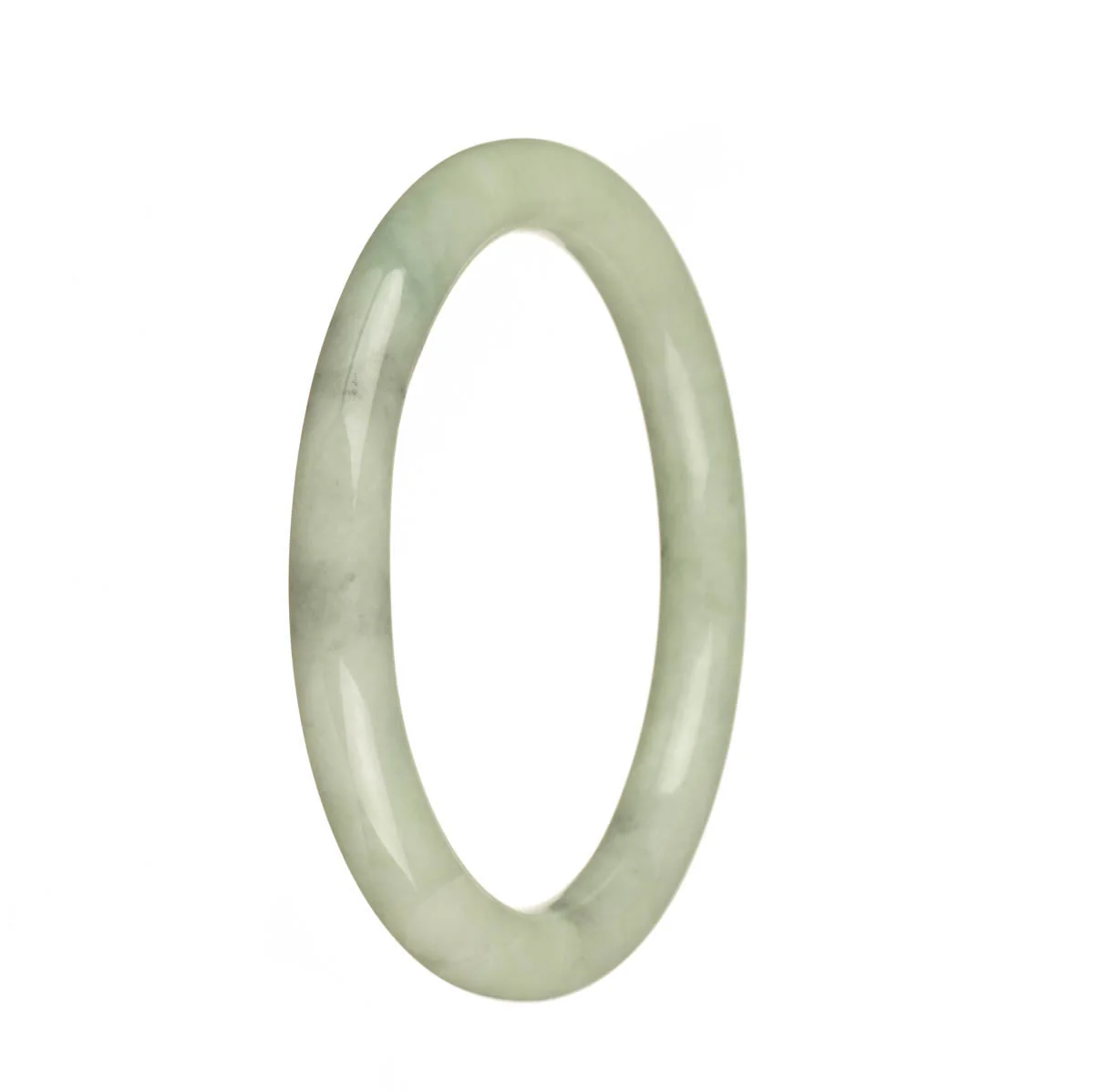 Genuine Grade A Green Burma Jade Bangle Bracelet - 59mm Petite Round - Image 2