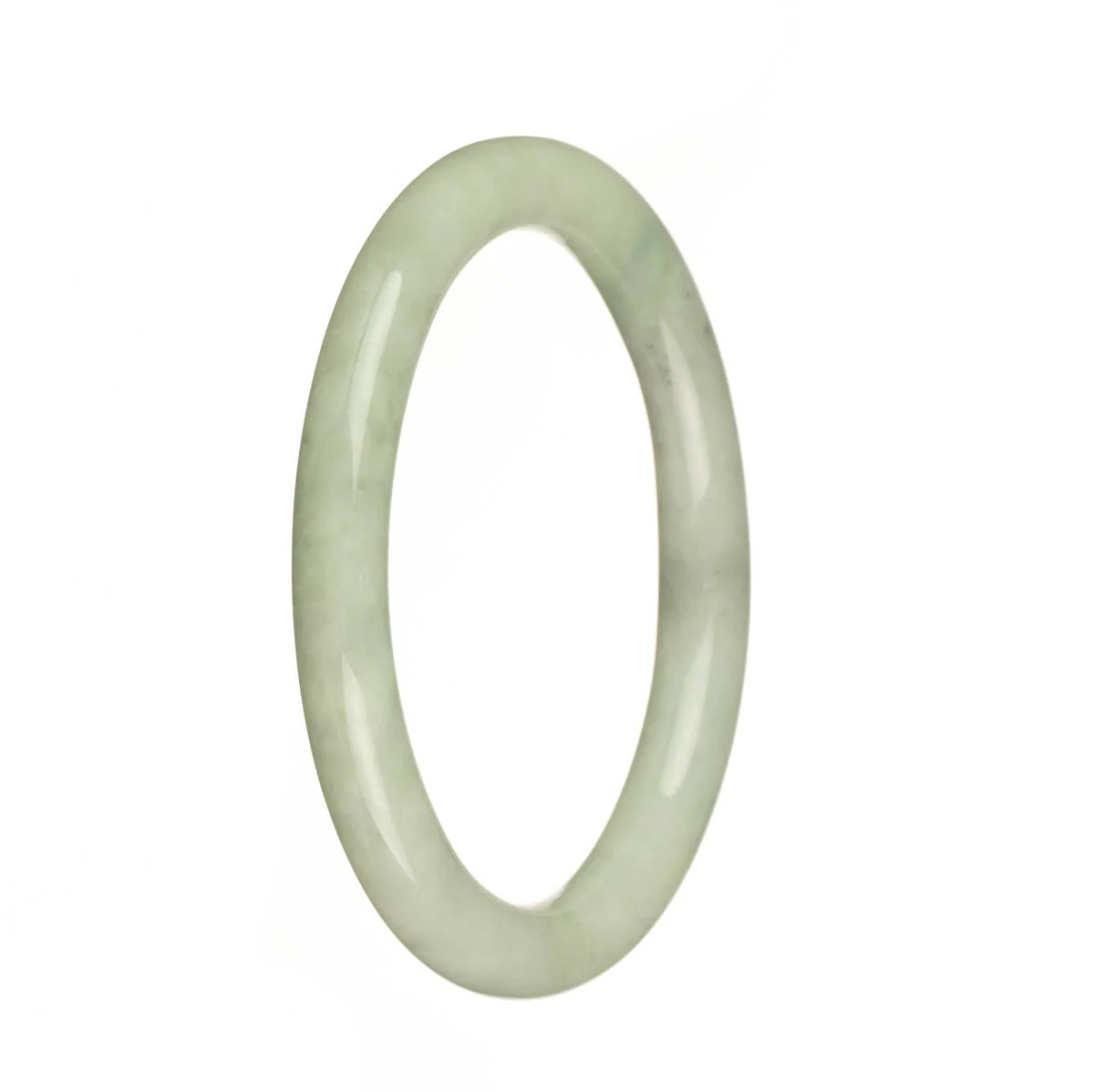 Genuine Grade A Green Burma Jade Bangle Bracelet - 59mm Petite Round - Image 3