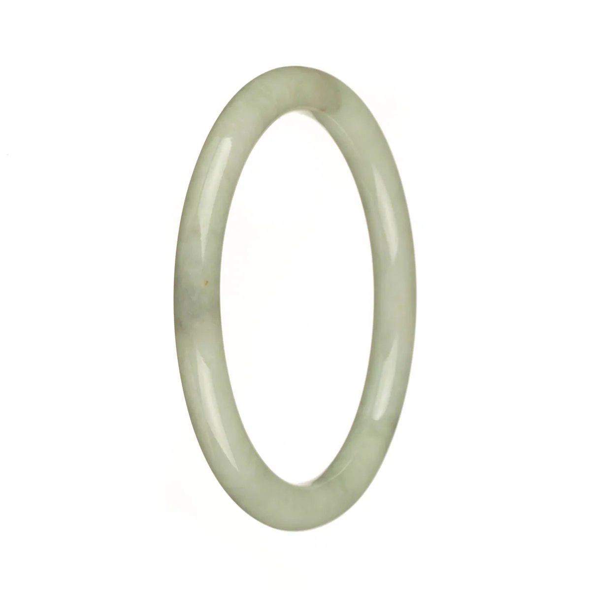 Genuine Untreated Light Green Burmese Jade Bangle Bracelet - 60mm Petite Round