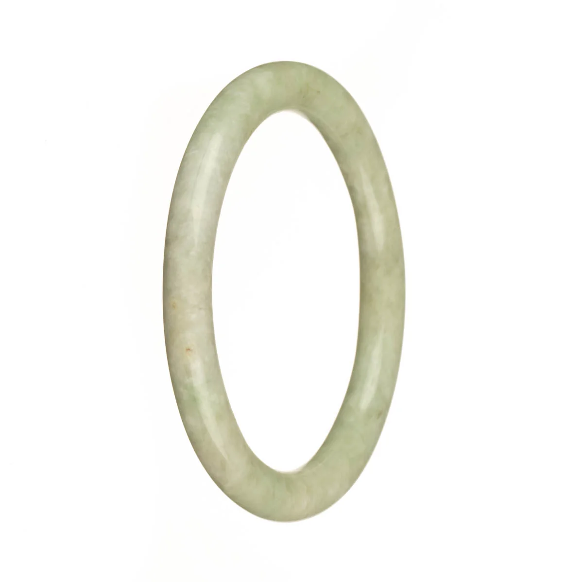 Authentic Natural Light Green Burmese Jade Bracelet - 59mm Petite Round - Image 2
