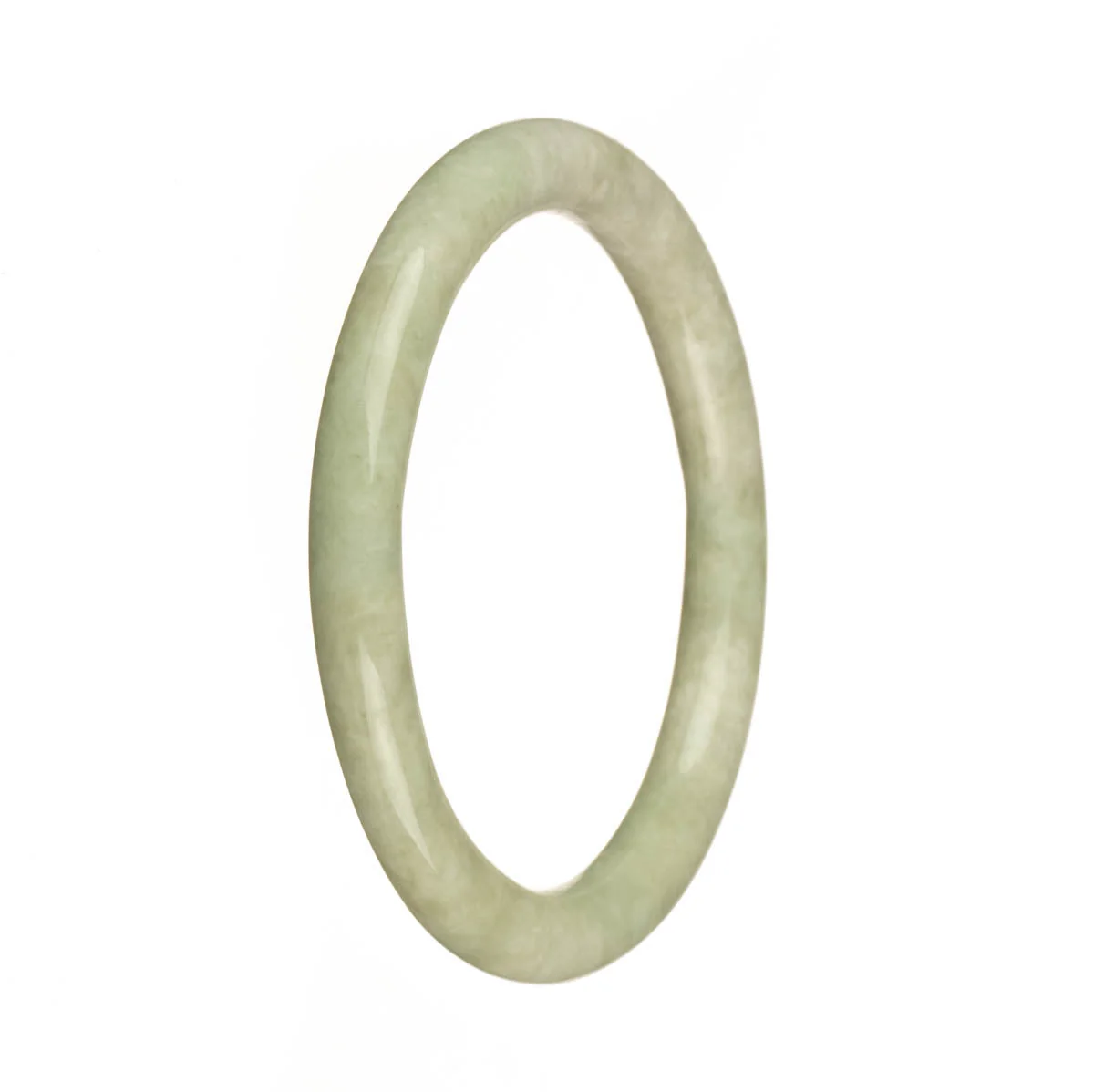 Authentic Natural Light Green Burmese Jade Bracelet - 59mm Petite Round - Image 3