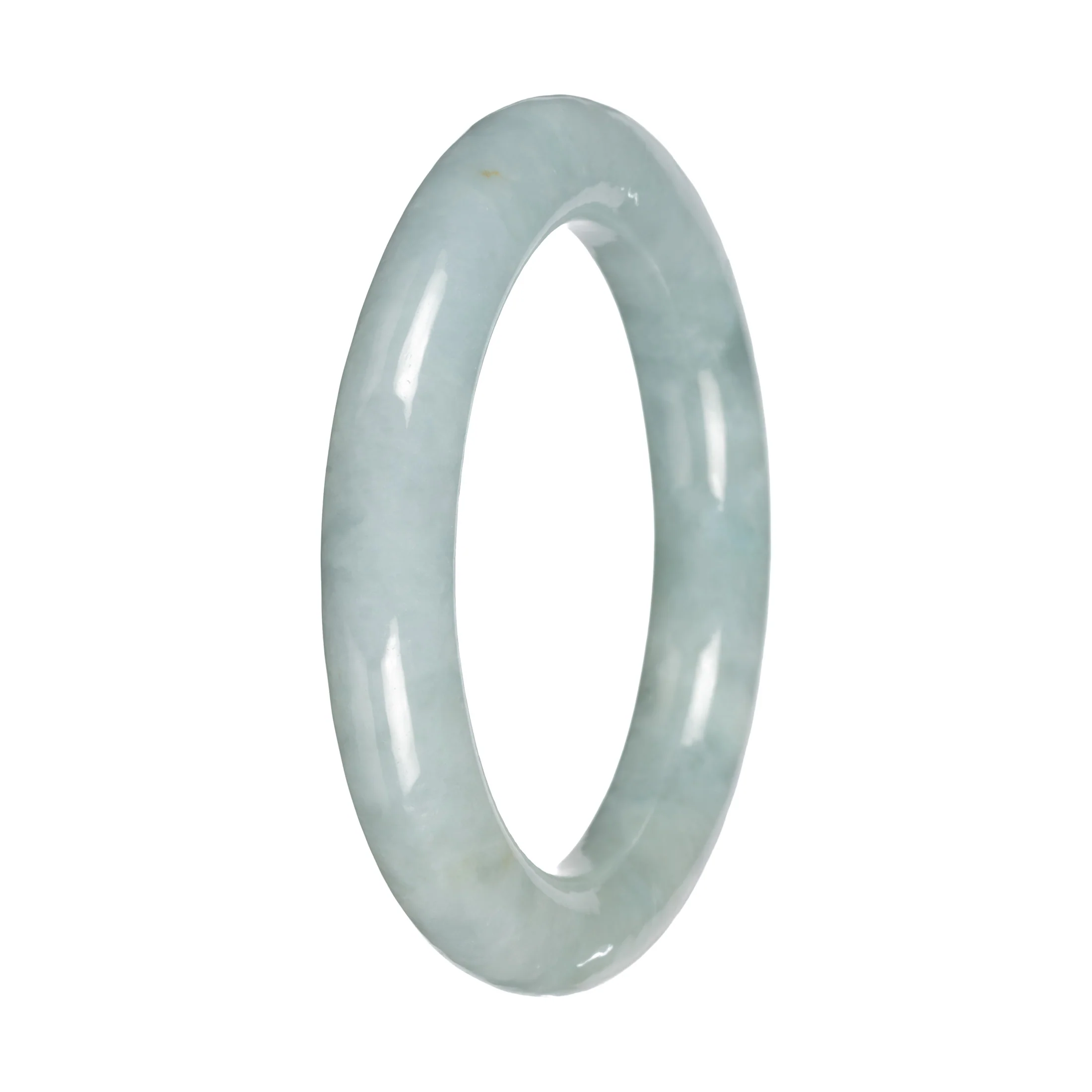 Genuine Light Green Traditional Jade Bangle - 52mm Round - Image 4