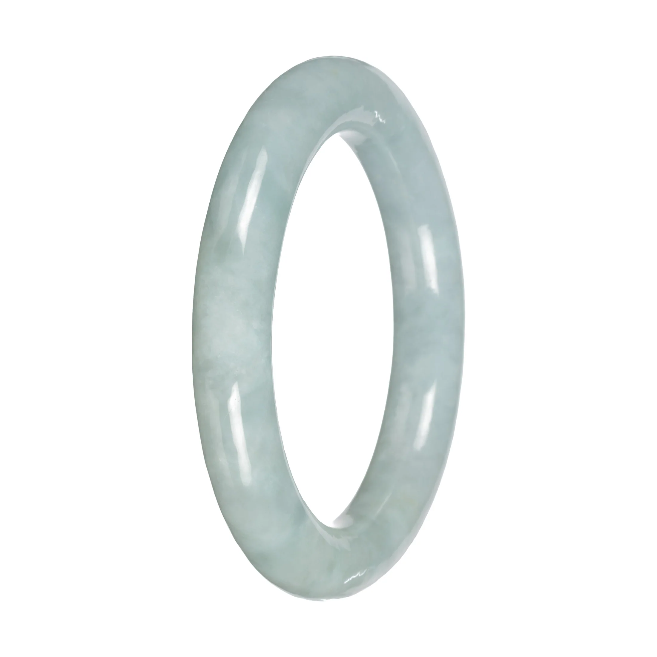 Genuine Light Green Traditional Jade Bangle - 52mm Round - Image 5