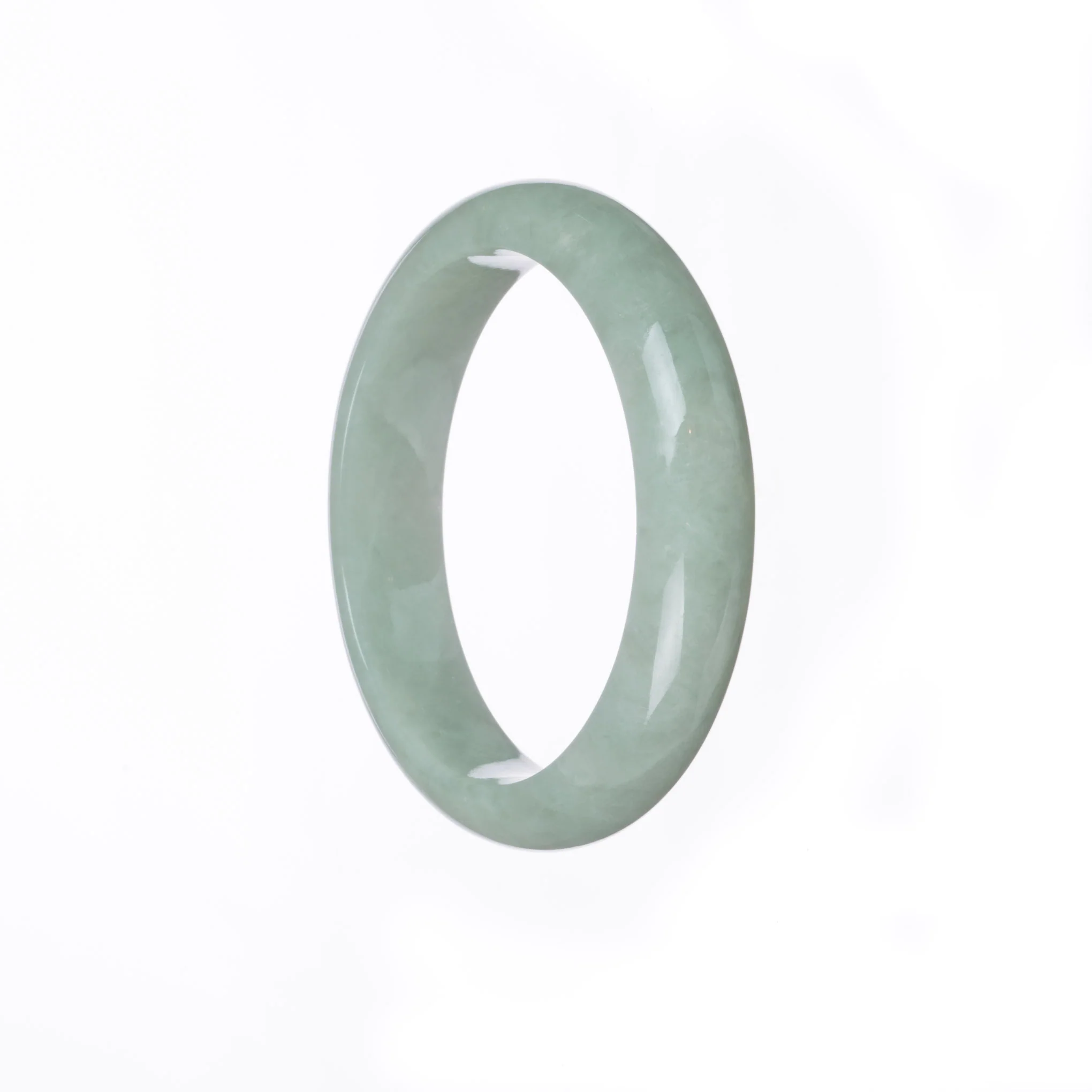 Genuine Grade A Light green Burmese Jade Bracelet - 55mm Half Moon - Image 2