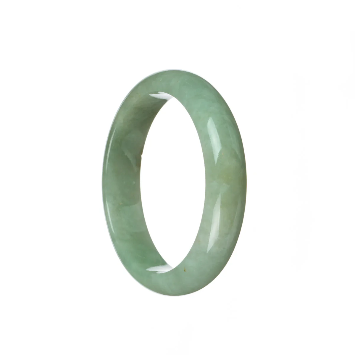 Genuine Grade A Light green Jade Bangle Bracelet - 58mm Half Moon - Image 2