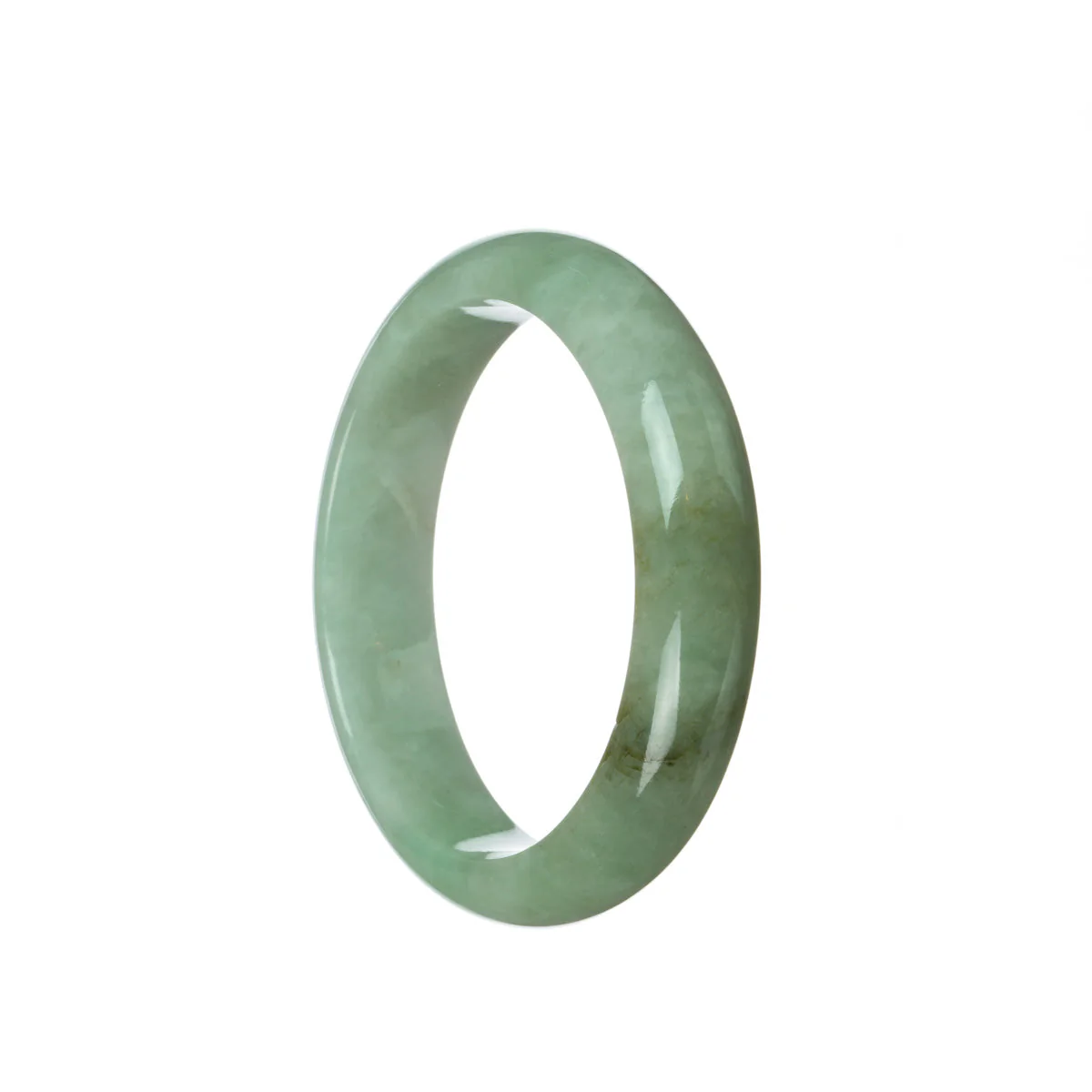 Genuine Grade A Light green Jade Bangle Bracelet - 58mm Half Moon - Image 3