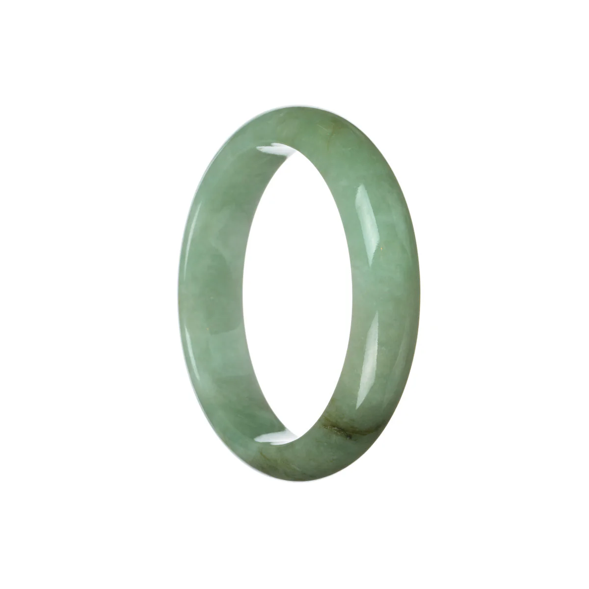 Genuine Untreated Green Burmese Jade Bangle - 57mm Half Moon - Image 2