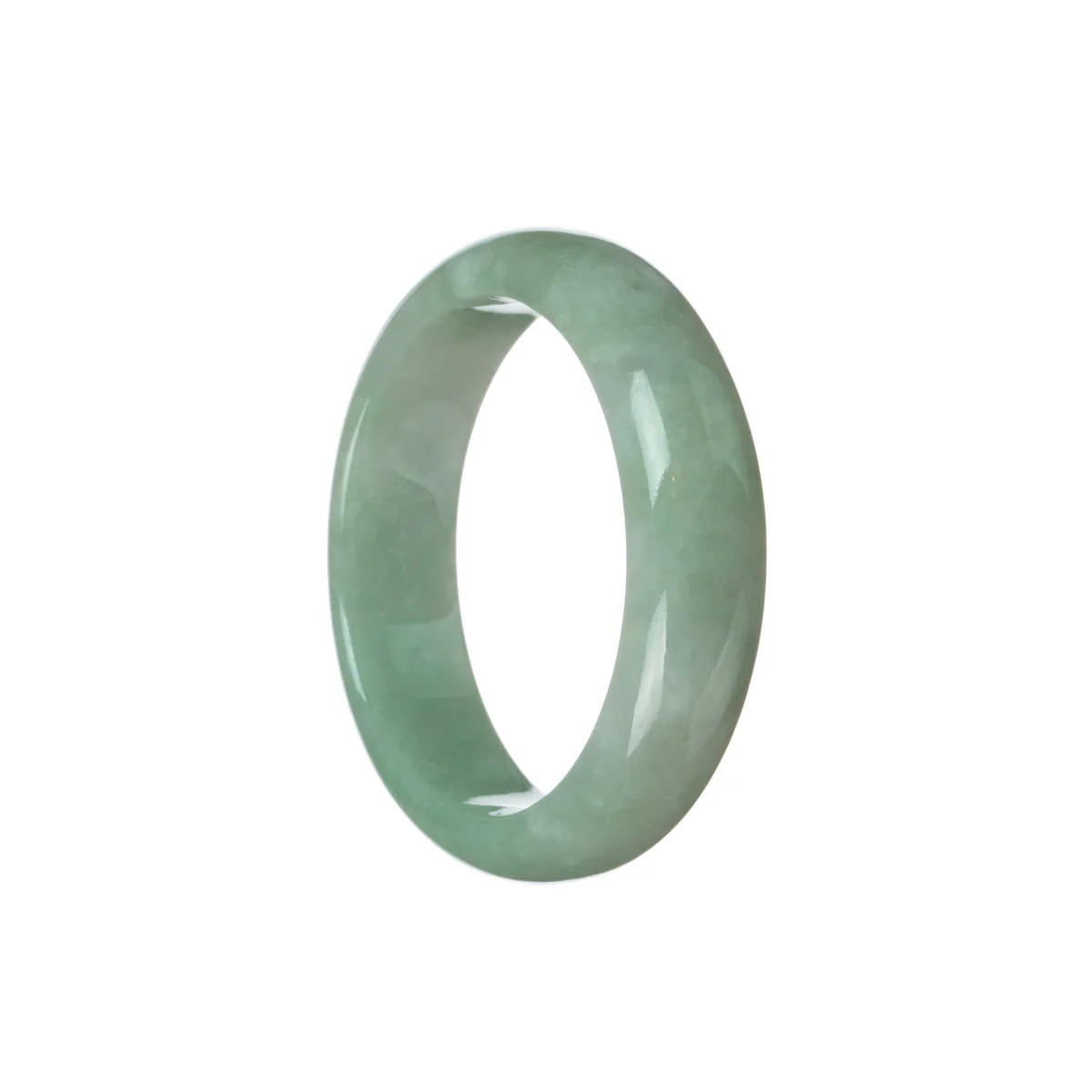 Real Grade A Light green Traditional Jade Bangle Bracelet - 53mm Half Moon