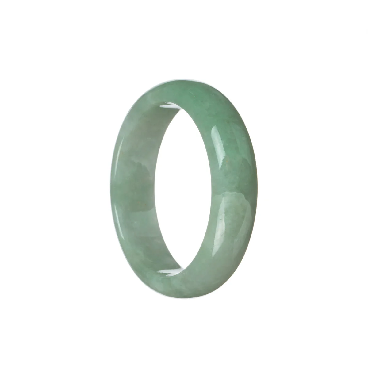 Real Grade A Light green Traditional Jade Bangle Bracelet - 53mm Half Moon - Image 3
