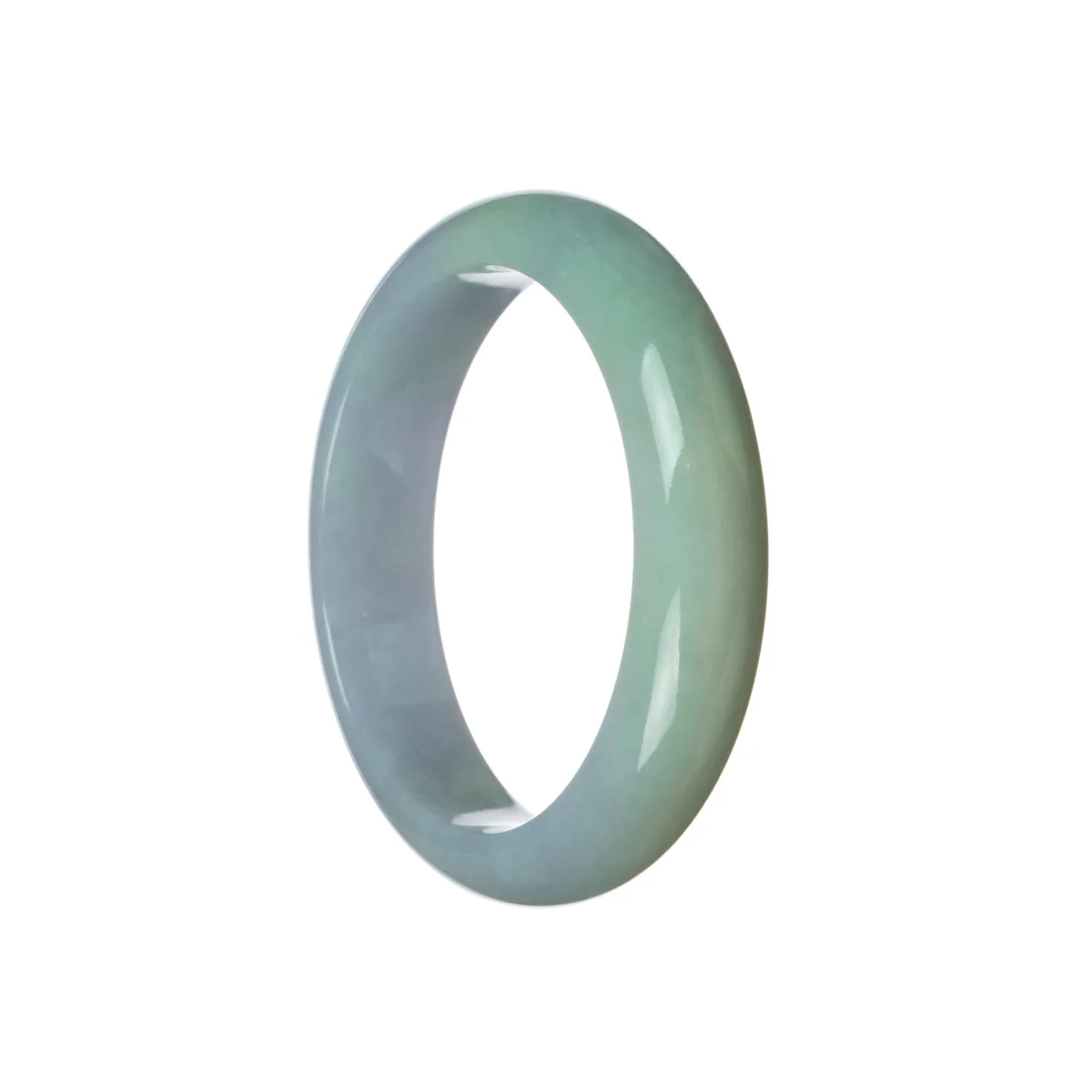 Genuine Natural Lavender with green Traditional Jade Bracelet - 58mm Half Moon - Image 3